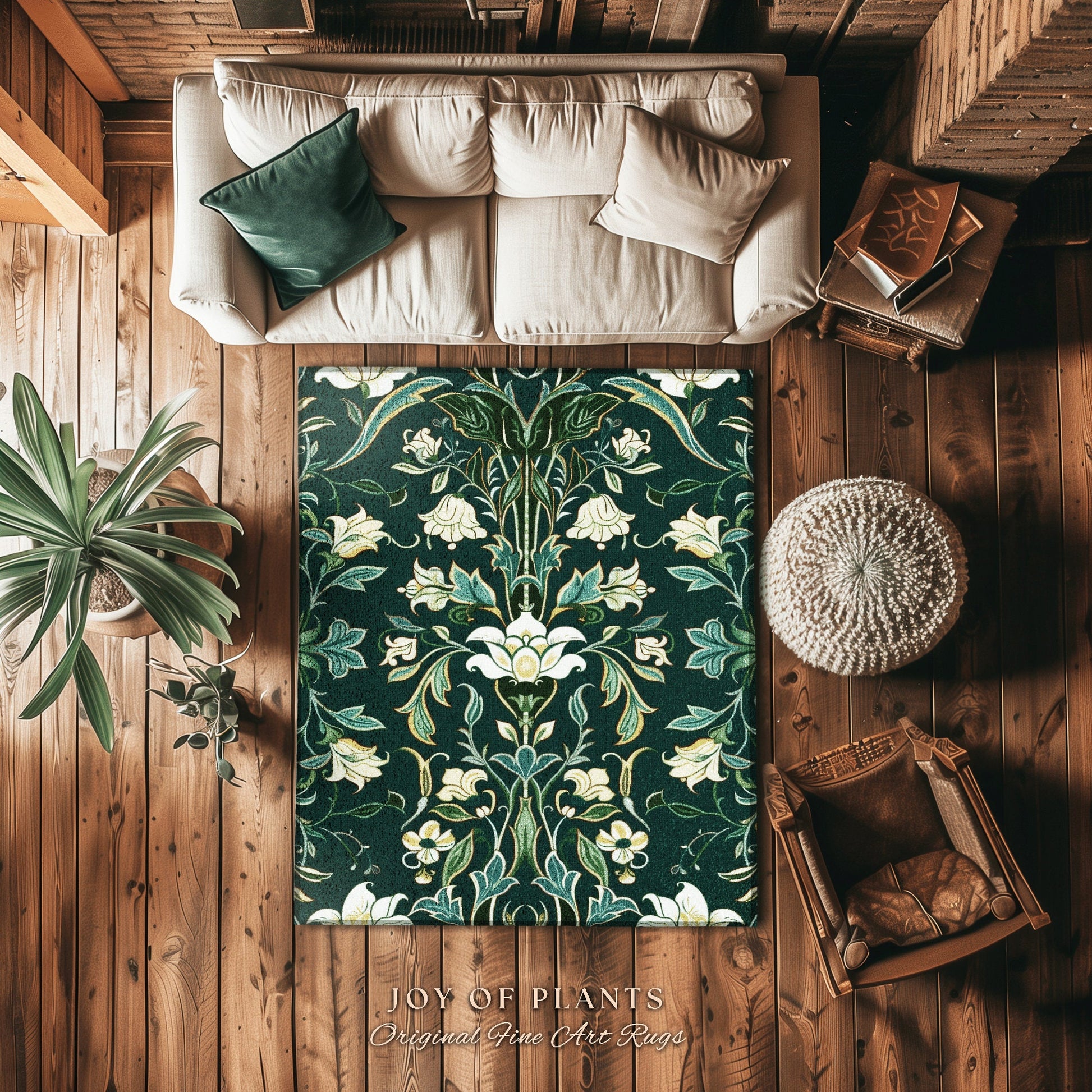 Soft Floral Dark Teal Accent Rug | Boho Botanical Cottagecore Bedroom Decor Jade Green Vintage Fairycore Whimsical Bedroom Elegant Aesthetic