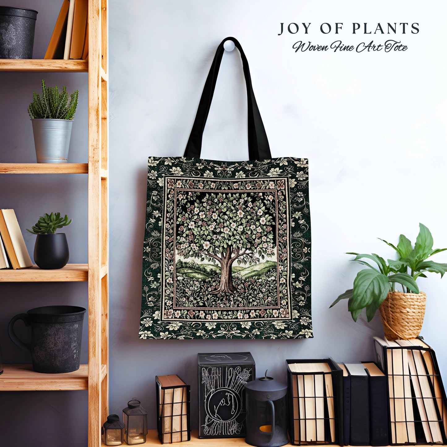 Fairytale Garden Timeless Everyday Tote | Storybook Botanical Medieval Rustic Folklore Romantic Cottage Inspired Cozy Earthy Aesthetic Bag |