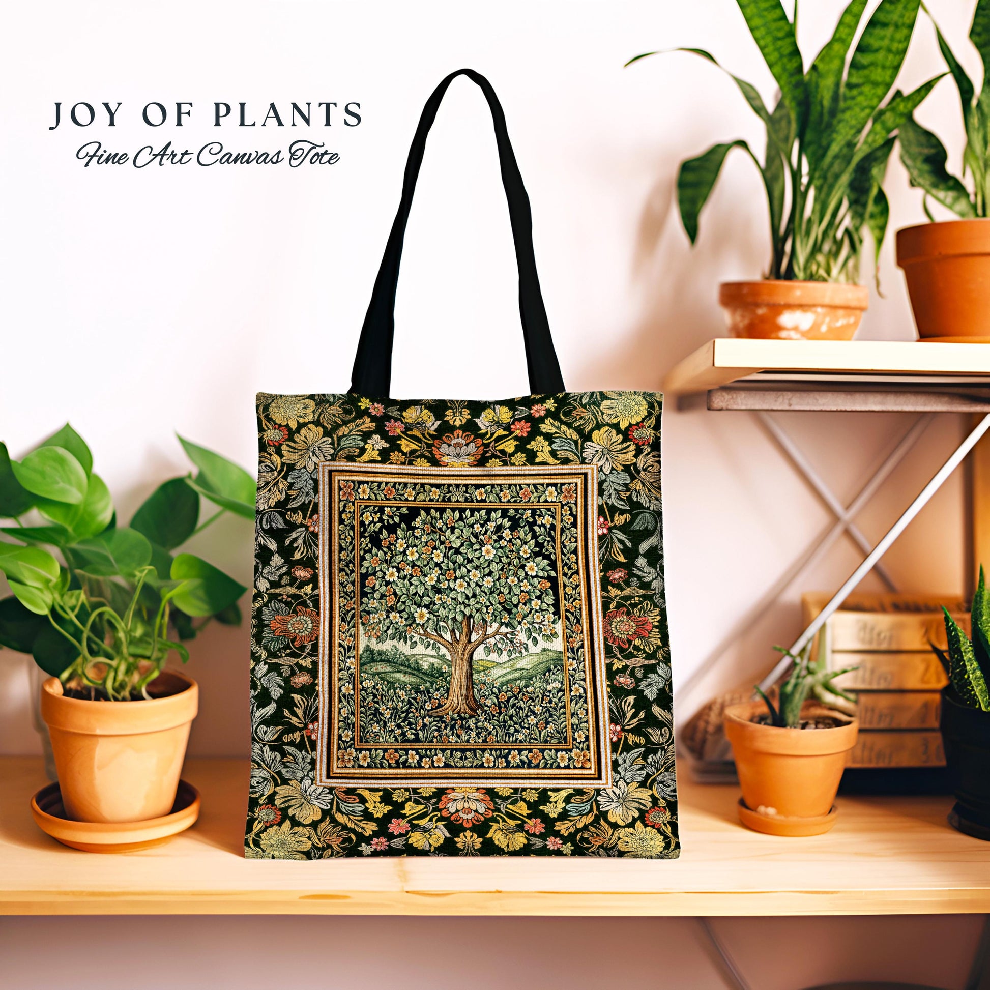 Rustic Fairytale Tree Tapestry Tote | Cozy Enchanted Nature Romantic Forest Ethereal Vintage Floral Woodland Storybook Dreamy Whimsical Bag