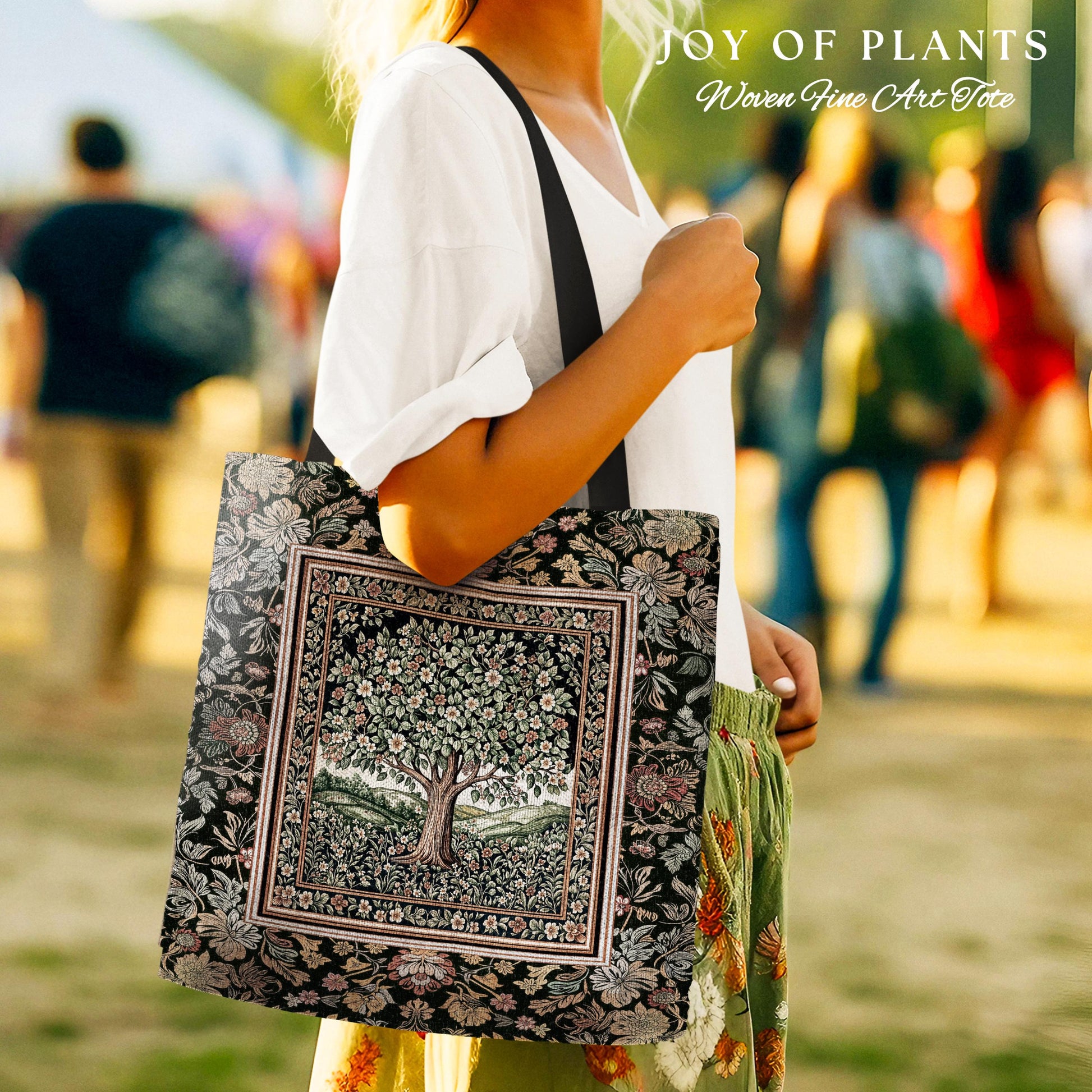 Rustic Fairytale Tree Tapestry Tote | Cozy Enchanted Nature Romantic Forest Ethereal Vintage Floral Woodland Storybook Dreamy Whimsical Bag