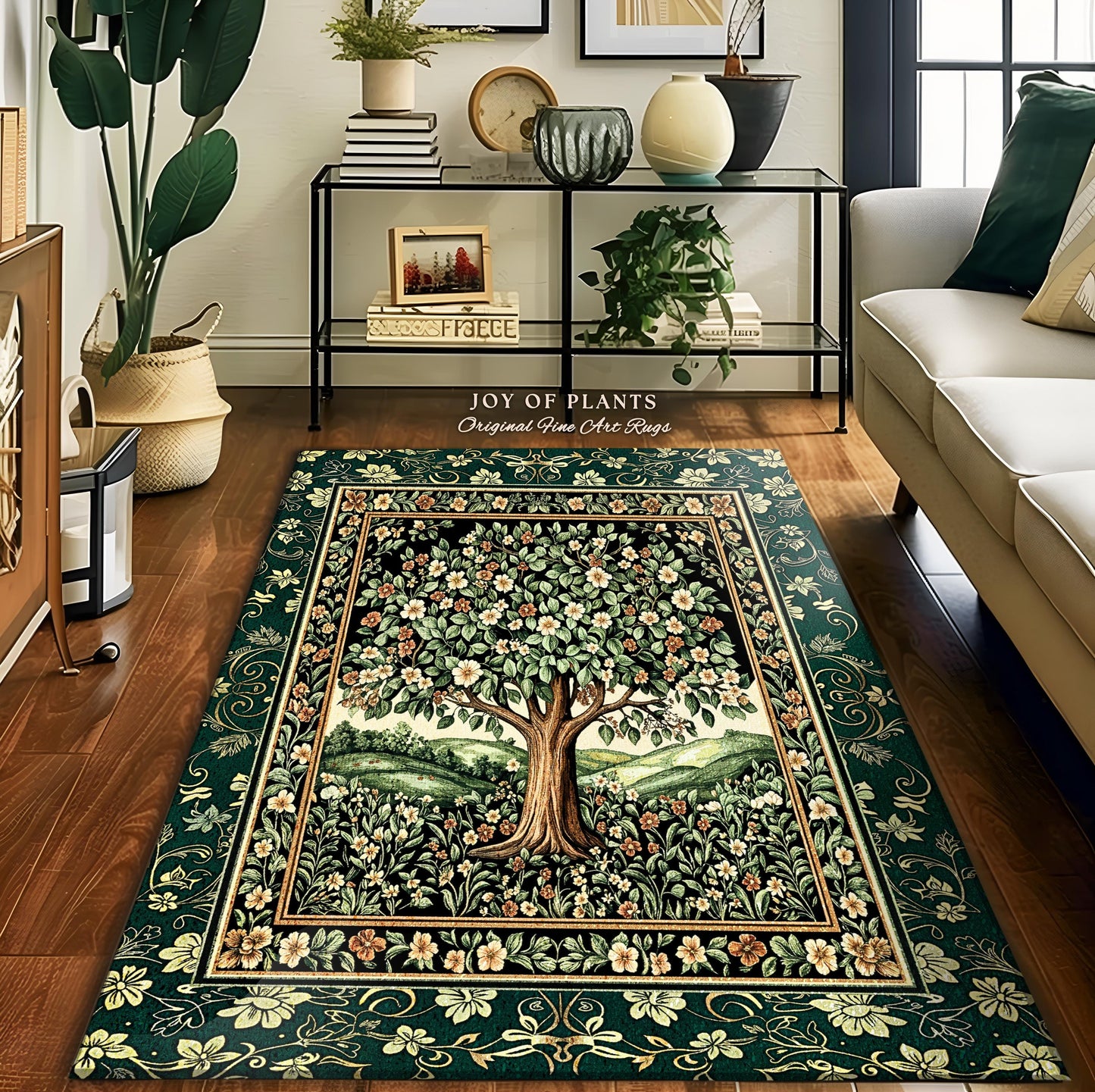 Fairytale Garden Timeless Accent Rug | Storybook Botanical Medieval Rustic Legacy Folklore Romantic Cottage Inspired Cozy Earthy Aesthetic |