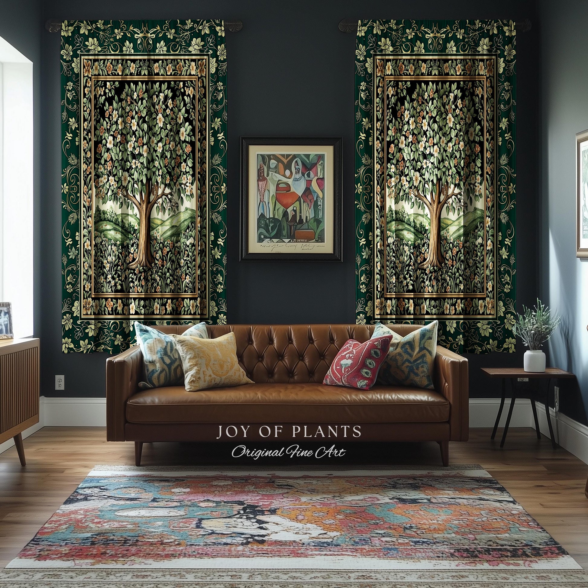 Fairytale Garden Timeless Curtains | Storybook Botanical Medieval Rustic Legacy Folklore Romantic Cottage Inspired Earthy Aesthetic Drapes |