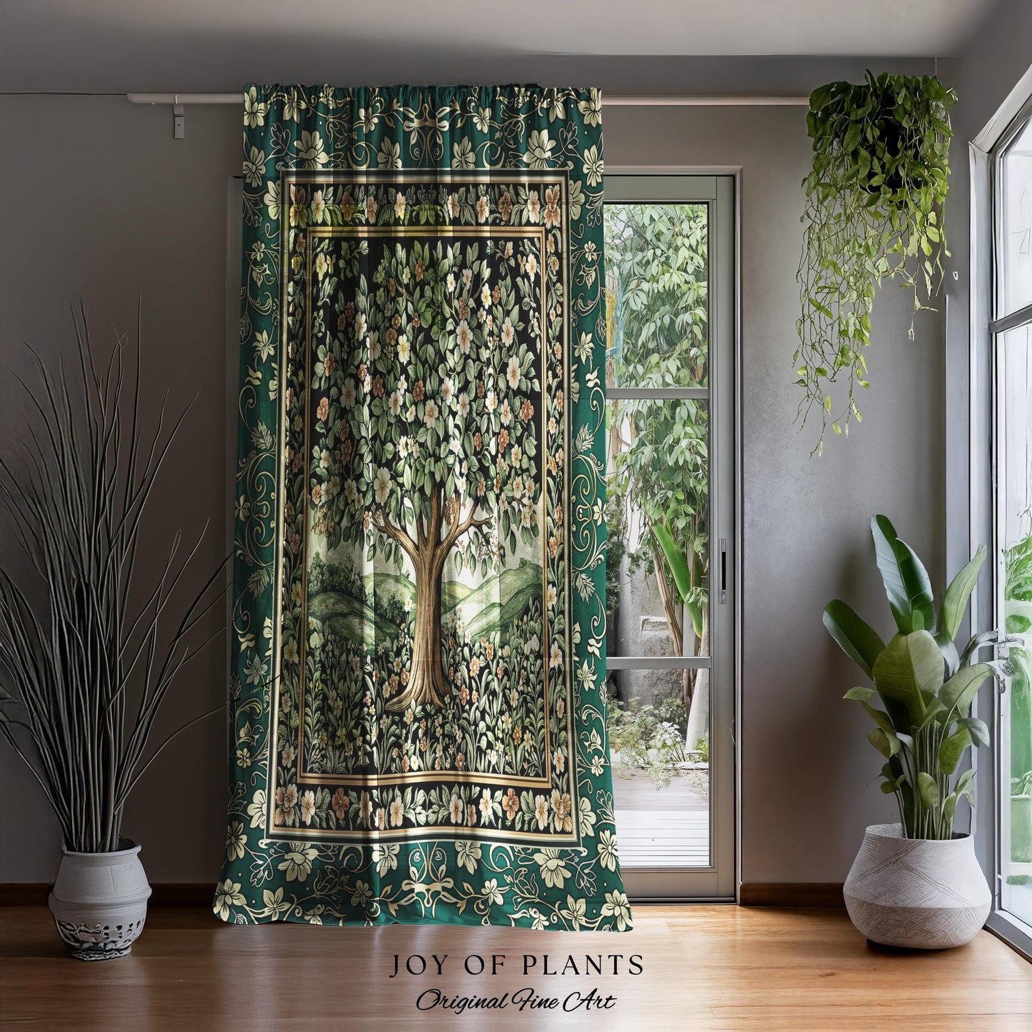 Fairytale Garden Timeless Curtains | Storybook Botanical Medieval Rustic Legacy Folklore Romantic Cottage Inspired Earthy Aesthetic Drapes |