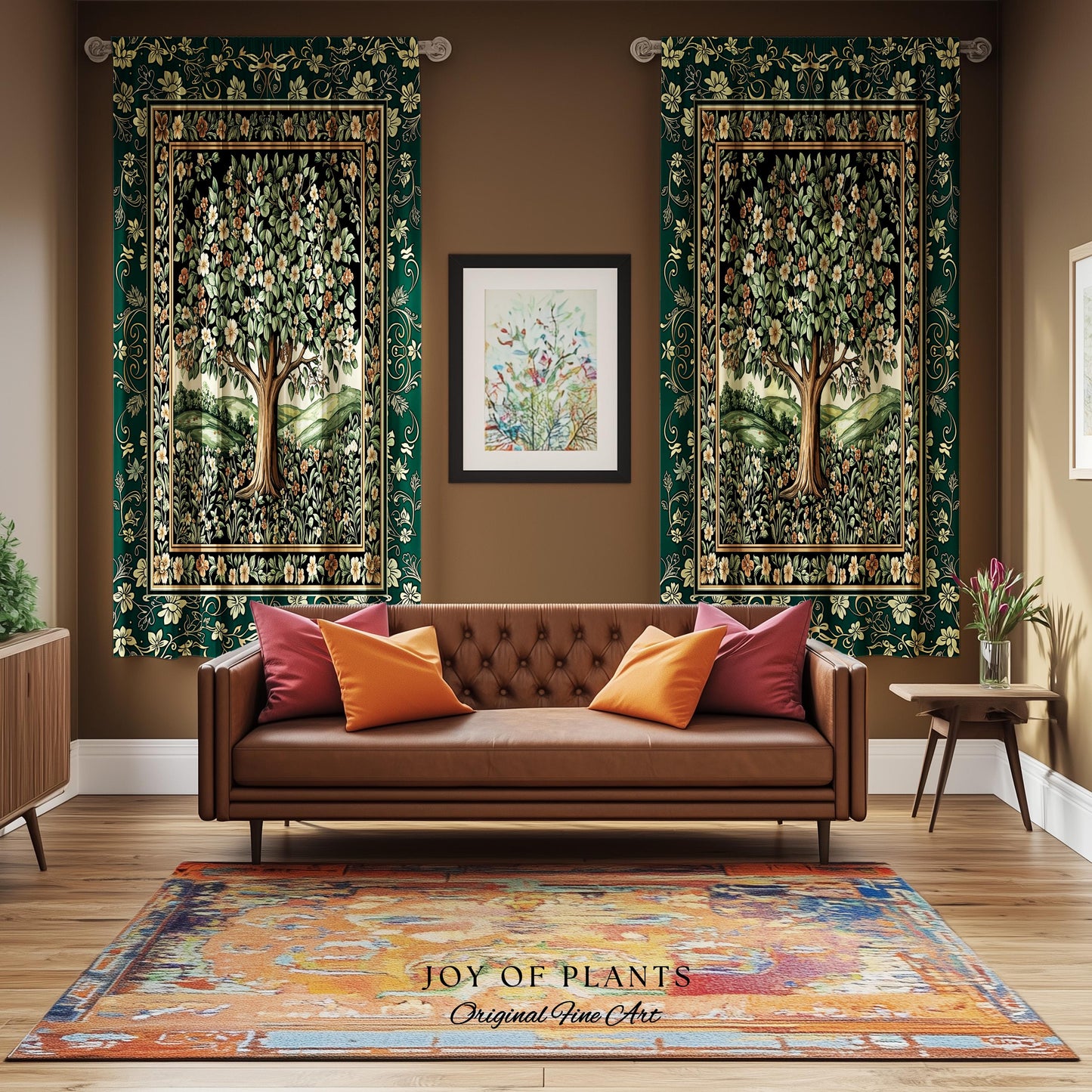 Fairytale Garden Timeless Curtains | Storybook Botanical Medieval Rustic Legacy Folklore Romantic Cottage Inspired Earthy Aesthetic Drapes |