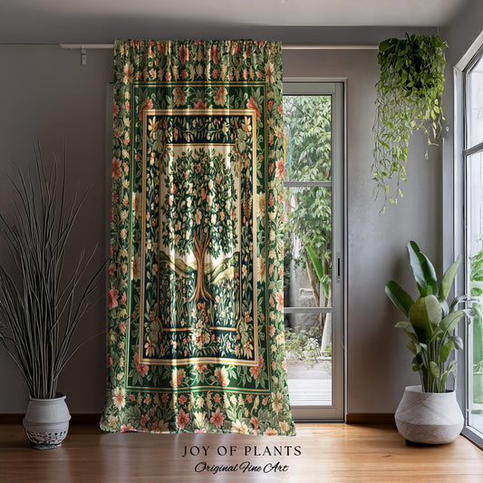 Coquette Cottagecore Woodland Curtains | Romantic Fairy Tale Floral Dreamy Forest Cozy Home Accent Rustic Botanical Drapes Storybook Cottage