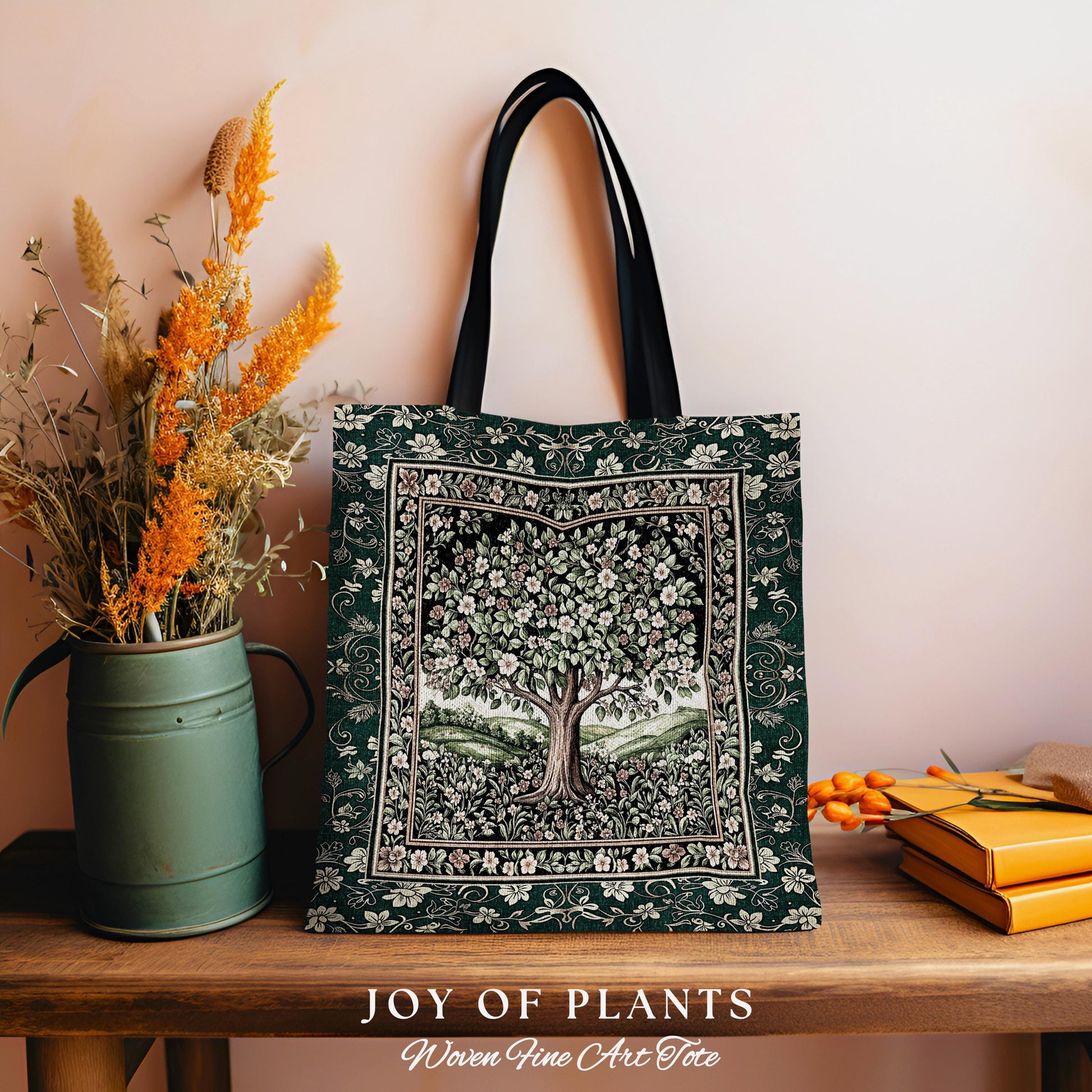 Fairytale Garden Timeless Everyday Tote | Storybook Botanical Medieval Rustic Folklore Romantic Cottage Inspired Cozy Earthy Aesthetic Bag |