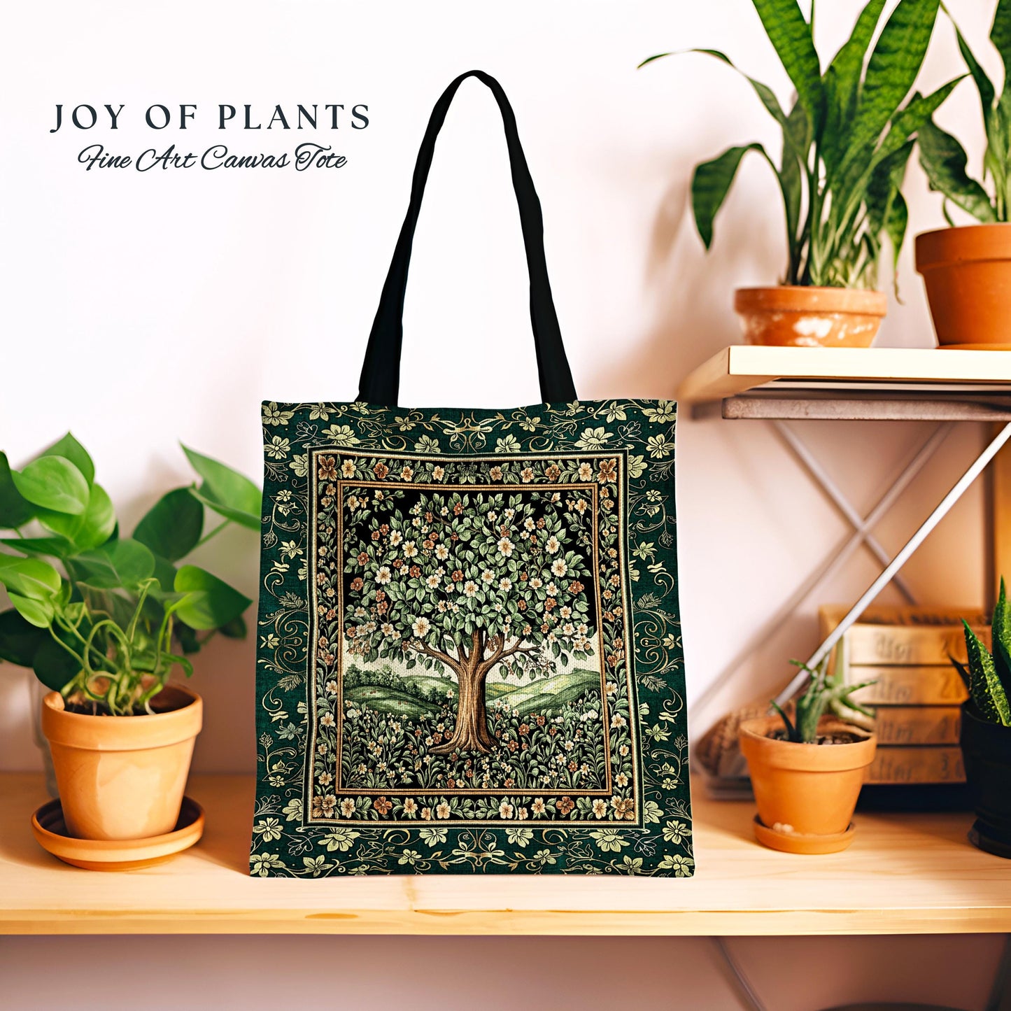 Fairytale Garden Timeless Everyday Tote | Storybook Botanical Medieval Rustic Folklore Romantic Cottage Inspired Cozy Earthy Aesthetic Bag |