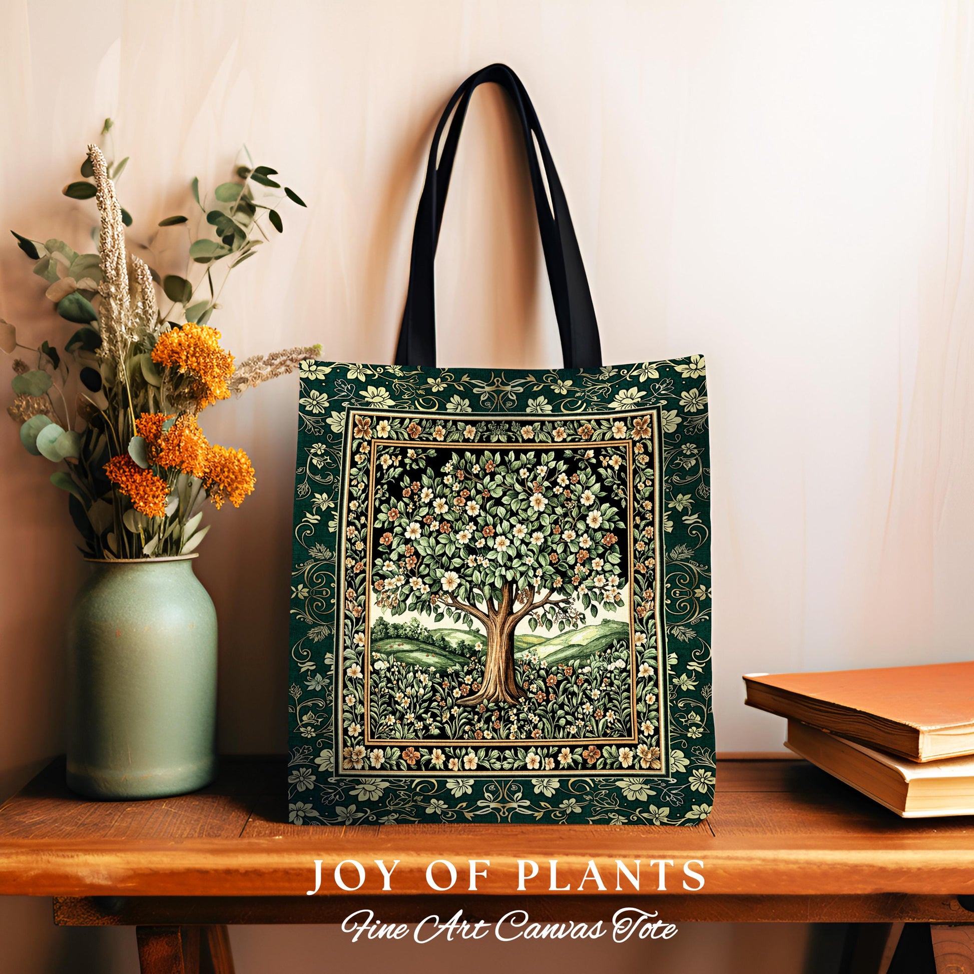 Fairytale Garden Timeless Everyday Tote | Storybook Botanical Medieval Rustic Folklore Romantic Cottage Inspired Cozy Earthy Aesthetic Bag |