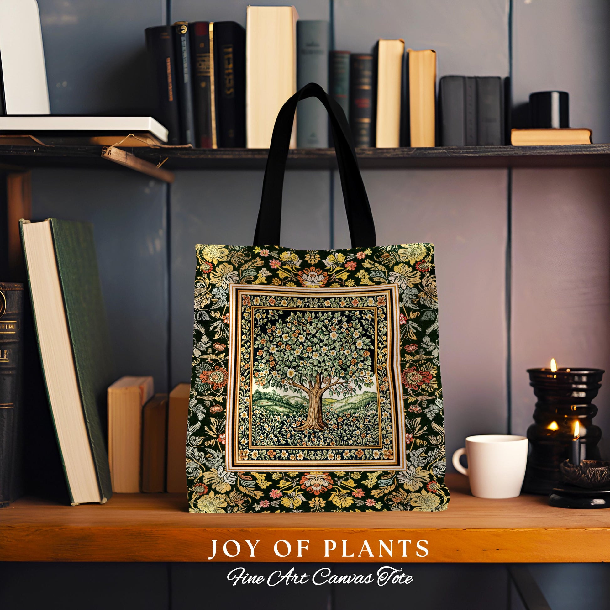Rustic Fairytale Tree Tapestry Tote | Cozy Enchanted Nature Romantic Forest Ethereal Vintage Floral Woodland Storybook Dreamy Whimsical Bag
