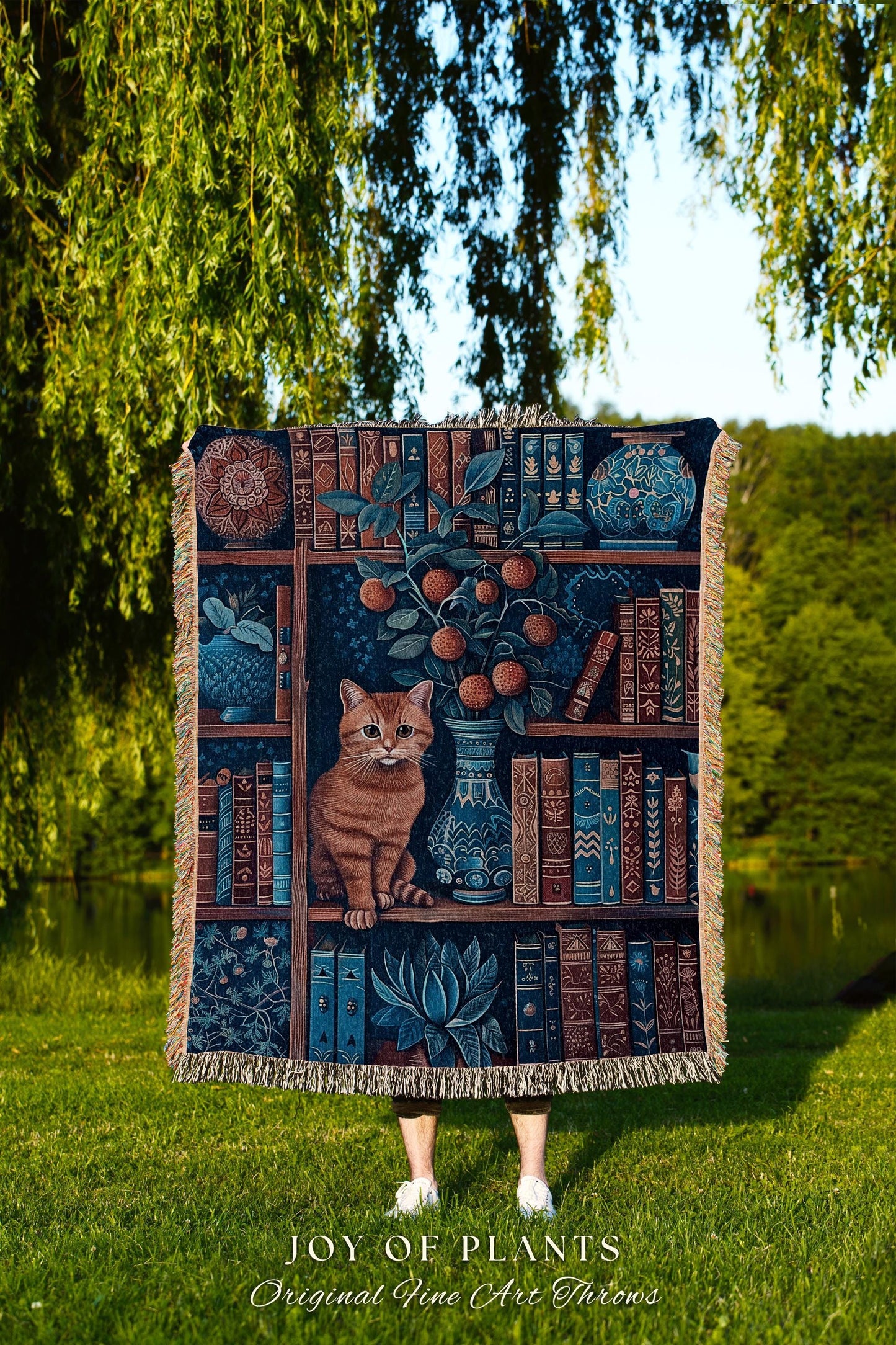 Cozy Cute Reading Blanket Woven Throw | Whimsical Enchanted Forestcore Tapestry Dark Maximalist Theme Cottagecore Bedding Medieval Wall Art