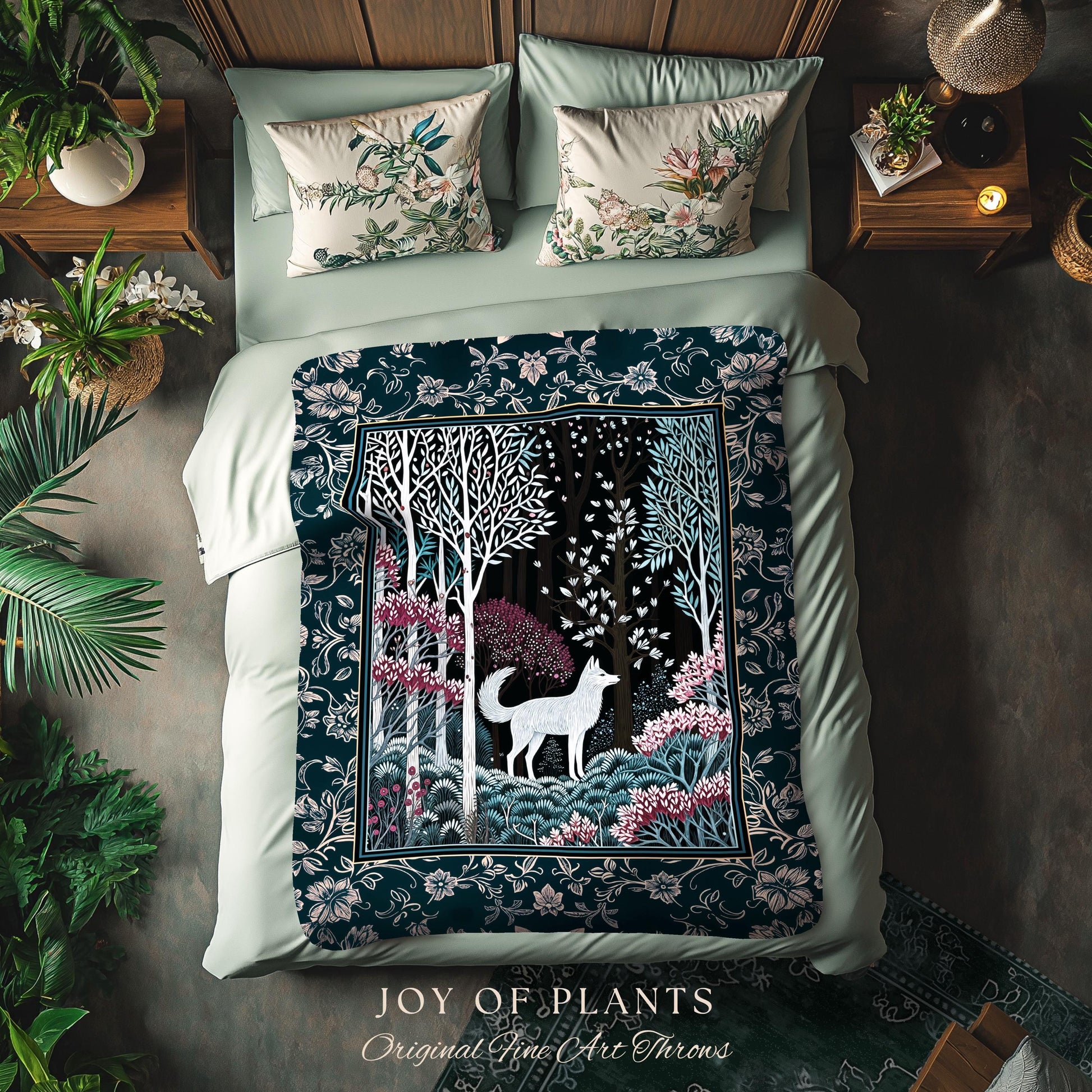 Storybook Folklore Boho Woven Wall Tapestry | Pastel Aesthetic Playful Nursery Wall Art Whimsical Botanical Nursery Scandinavian Folklore |