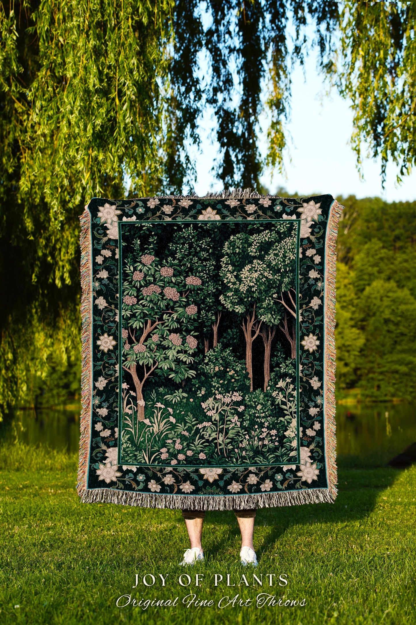 Dark Woodland Whimsical Forest Tapestry Throw Whimsigothic Folklore Inspired Decor | Ethereal Academia Aesthetic Fairycore Bedroom Blanket