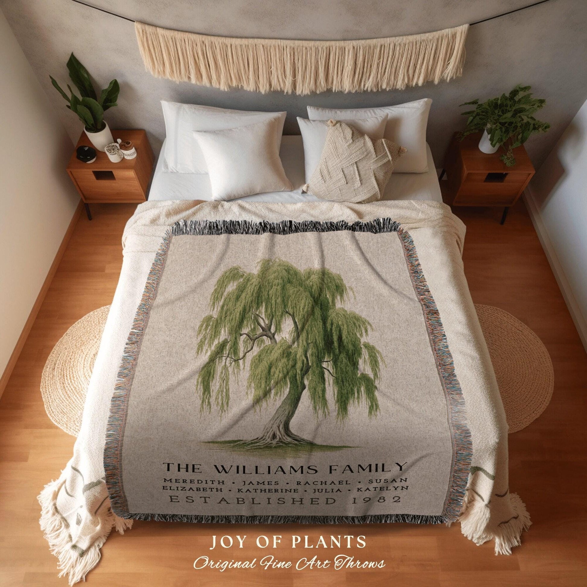 Meaningful Family Blanket Custom | Family Tree Gift Personalized Mother's Day Custom Blanket for Grandparents Sentimental Family Name Gift |