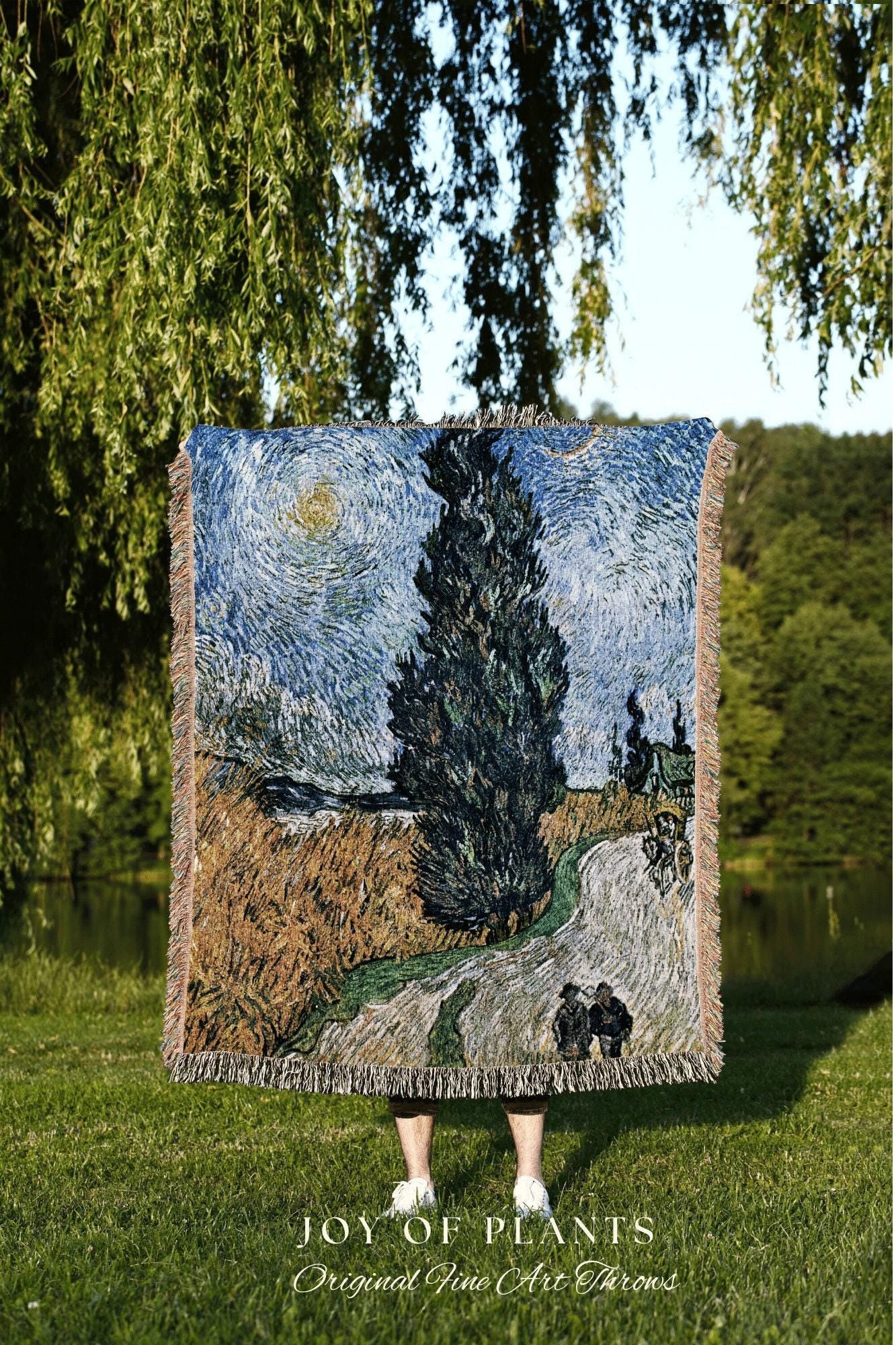 Artist Decor Woven Throw Blanket | Dark Academia Tapestry Aesthetic | Nature Woven Blanket | Art Teacher Gifts | Custom Painting Blanket |