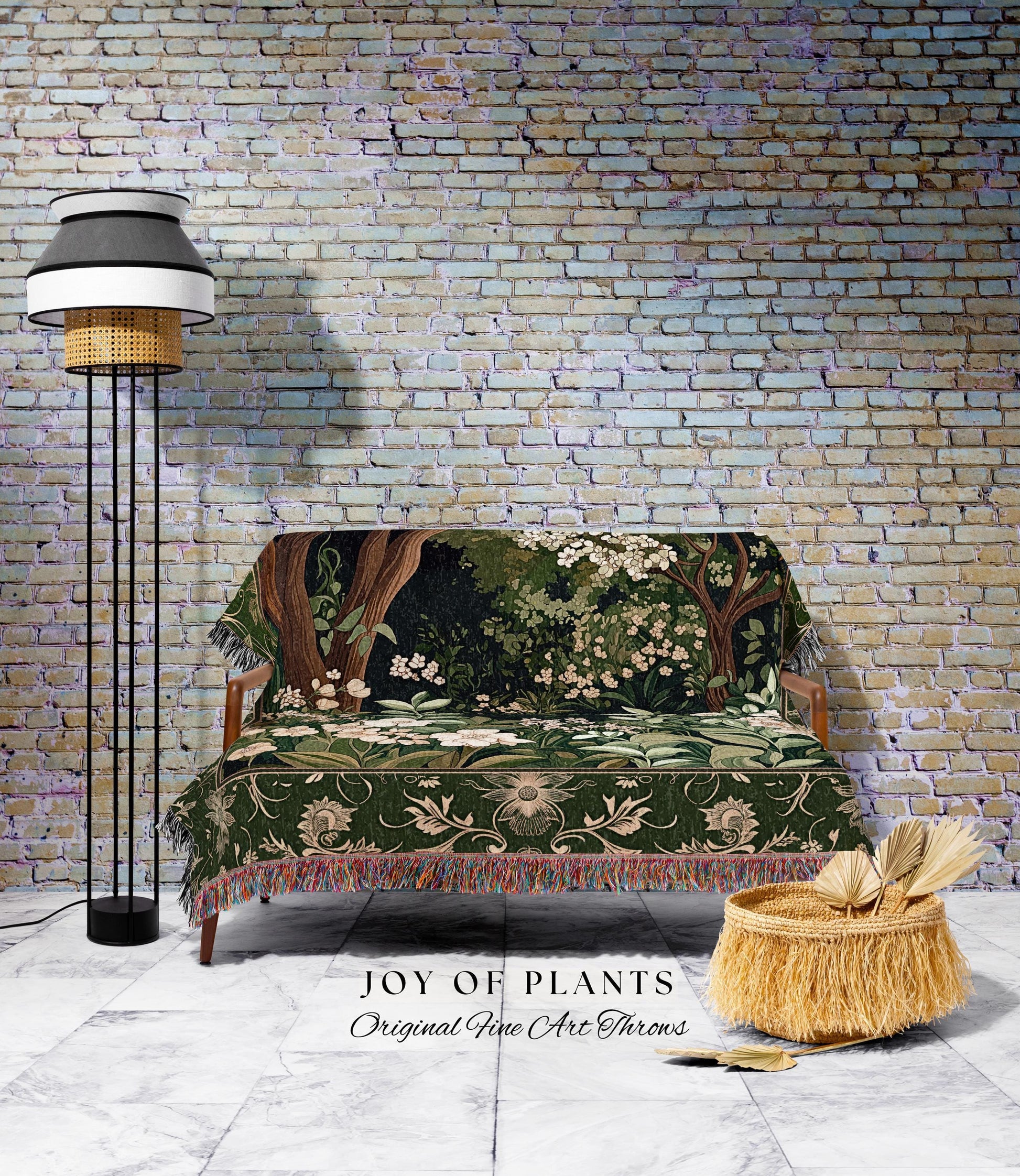 Wildflower Meadow Botanical Tapestry Blanket Fairy Inspired Bedroom | Cottagecore Folklore Decor Ethereal Aesthetic Bohemian Fairycore Throw