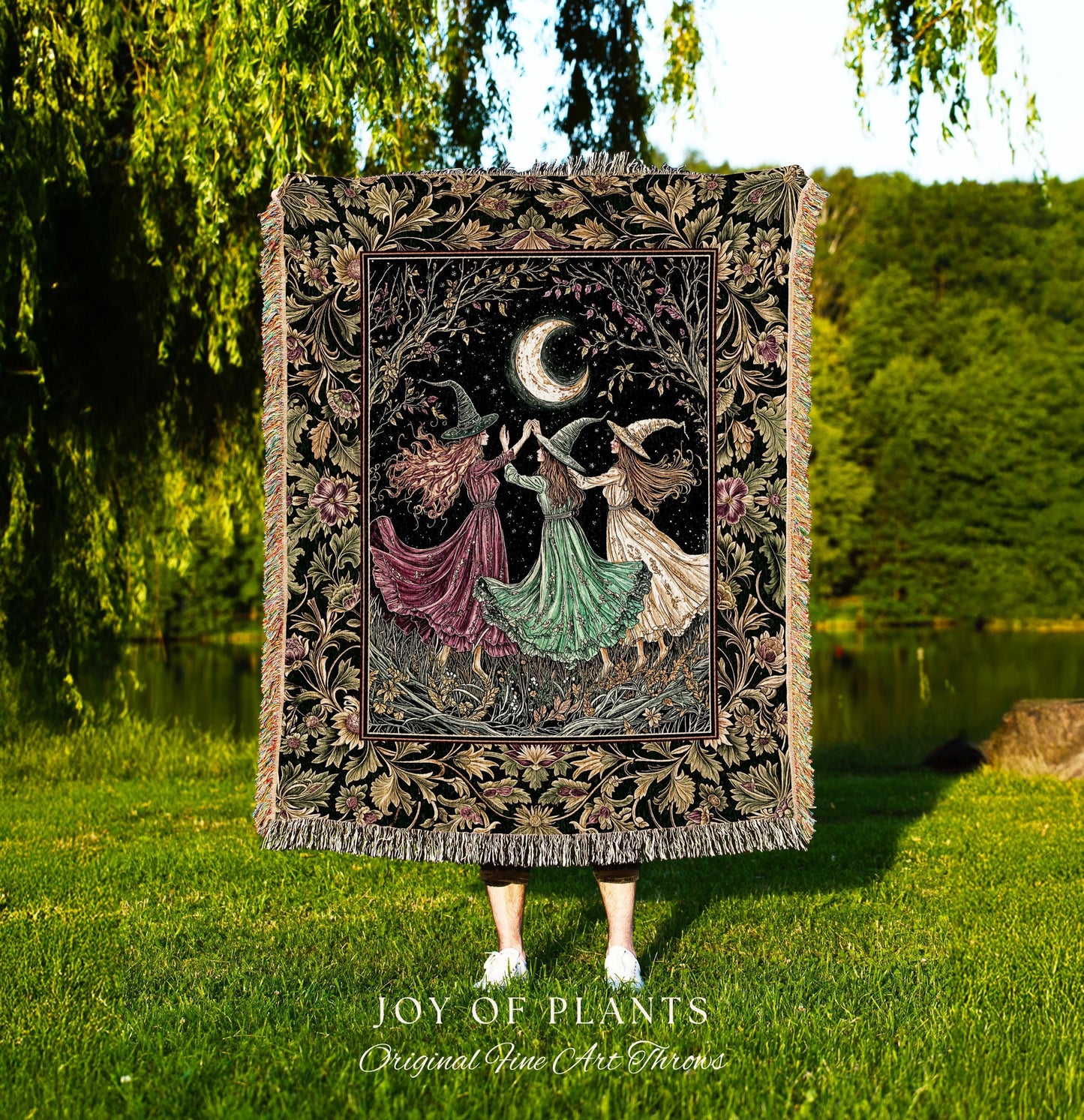 Cozy Autumn Halloween Tapestry | Cottagecore Witch Throw Wiccan Fairytale Mystic Woven Wall Tapestry Moody Maximalism Macabre Dark Academia
