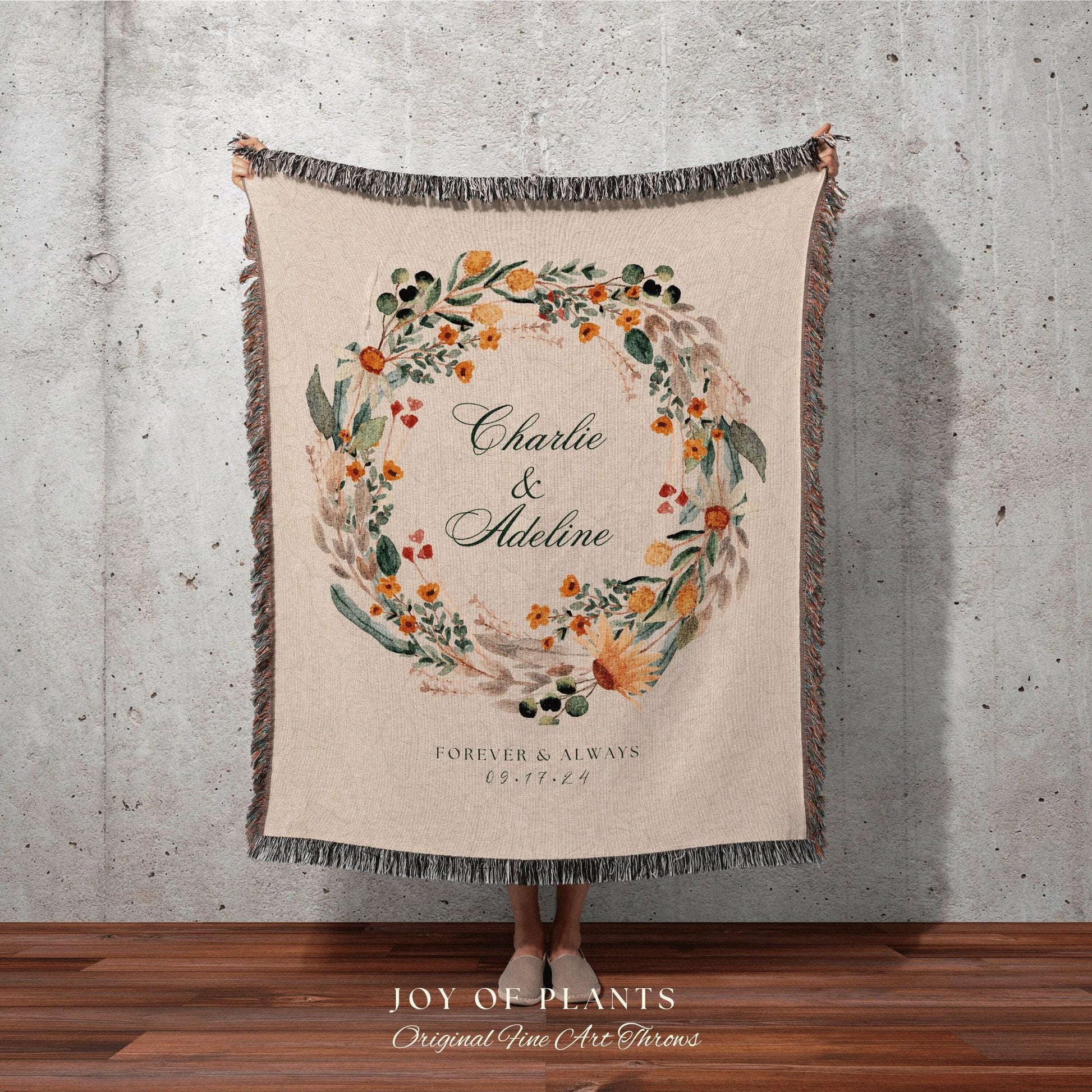 Bride And Groom Gift Custom | Personalized Last Name Gift Blanket Boho Wedding Monogram Couple Keepsake Blanket Anniversary His And Hers |