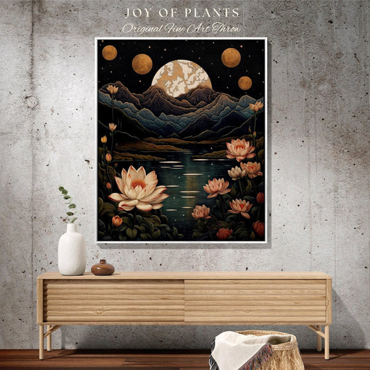 Waterlily Birth Flower July Birthday Custom Gift | Woven Blanket Personalized Birth Month Flower Tapestry | July Waterlily Room Decor Floral