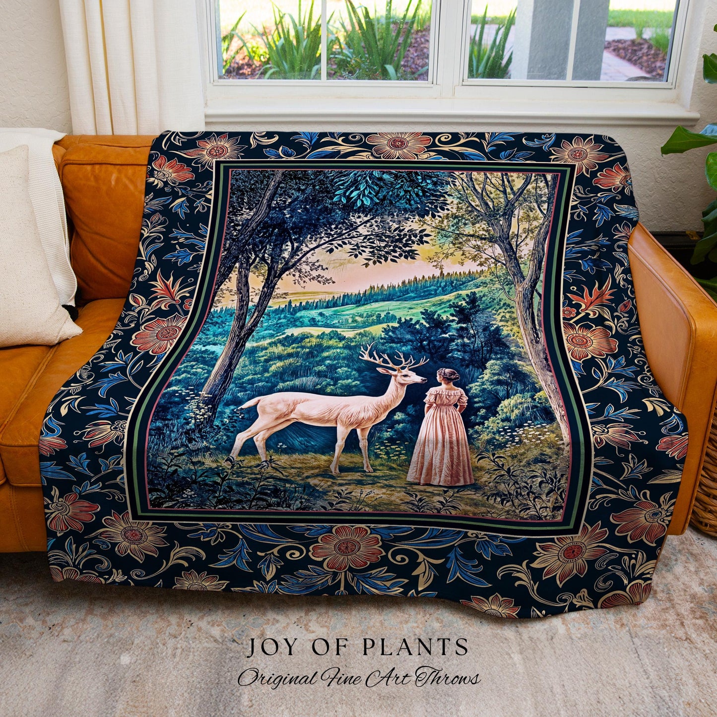 Romantic Landscape Storybook Tapestry | Fantasy Aesthetic Woven Wall Art Vintage Princess Blanket Whimsical Coquette Maximalist Renaissance