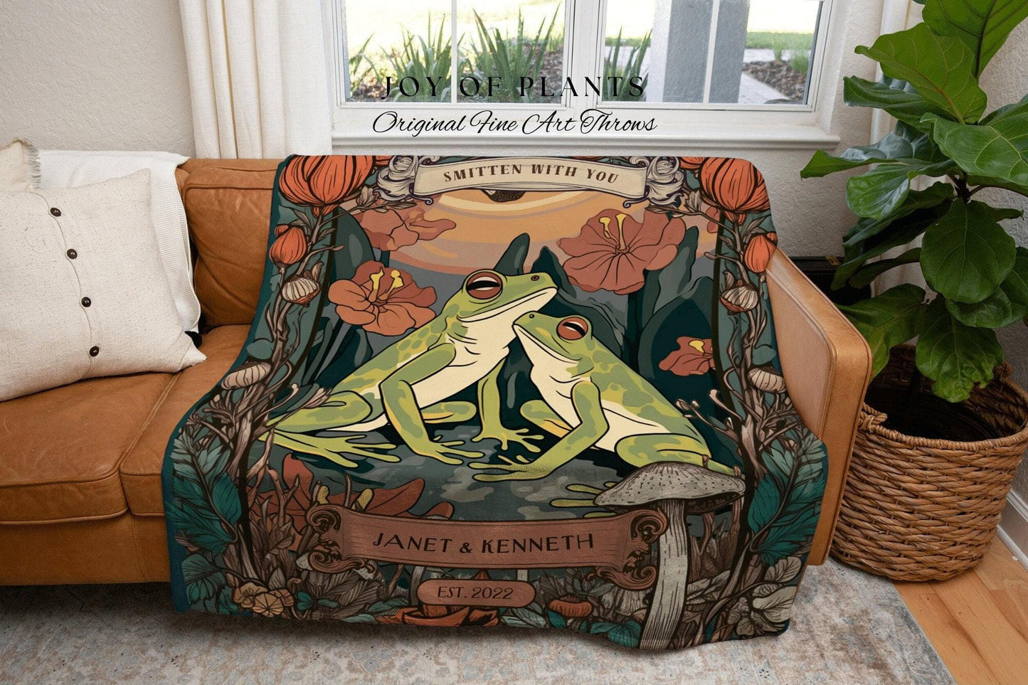 Frog Lovers Tapestry Retro | Until We Croak Blanket Woven Anniversary Custom Name Blanket Frog Funny Tapestry Frog & Toad Vintage Room Decor