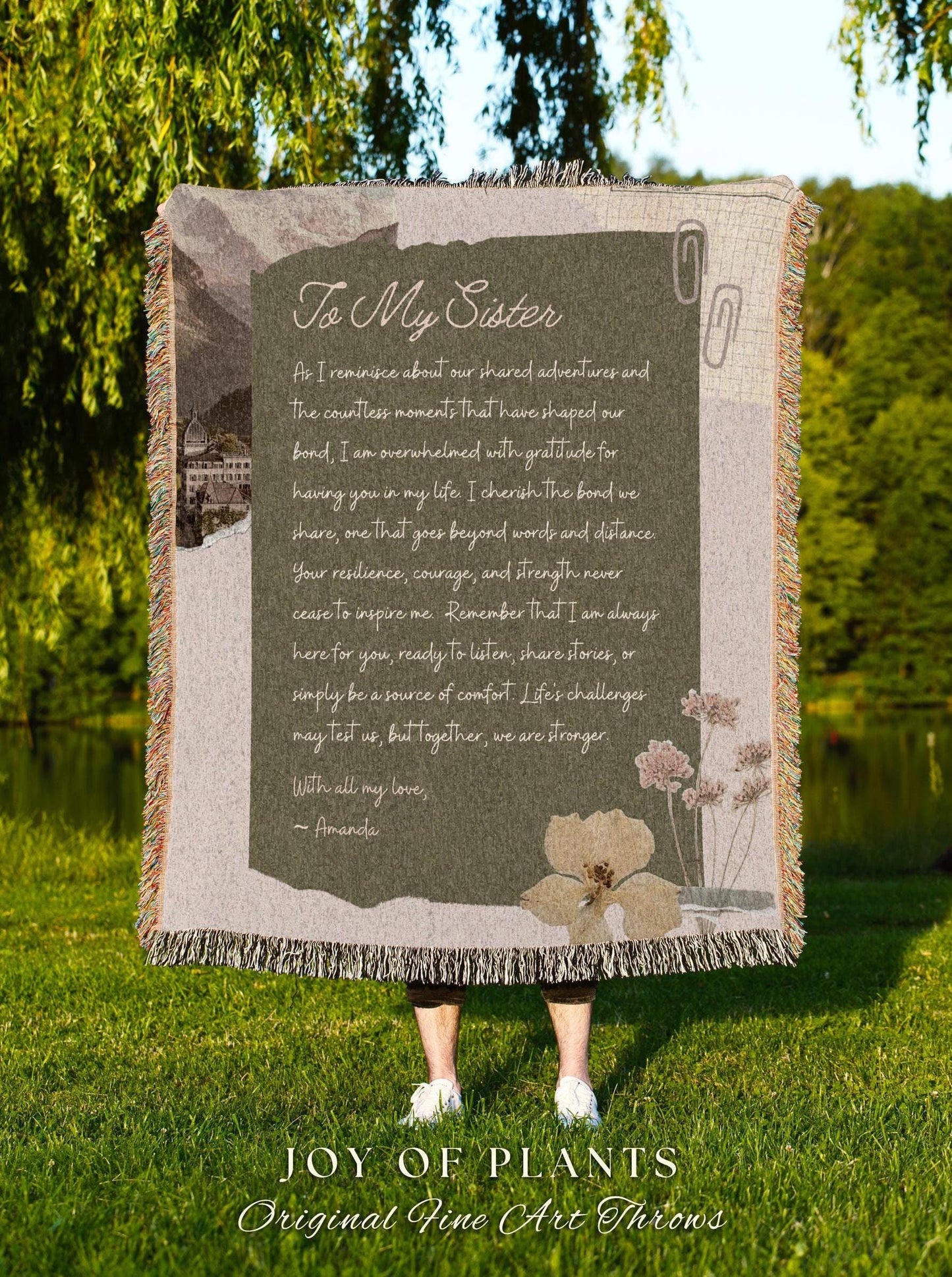 Personalized Letter to Loved One Blanket | Custom Handwriting Woven Throw Thoughtful Dad Custom Sentimental Gift for Grandpa and Grandma |