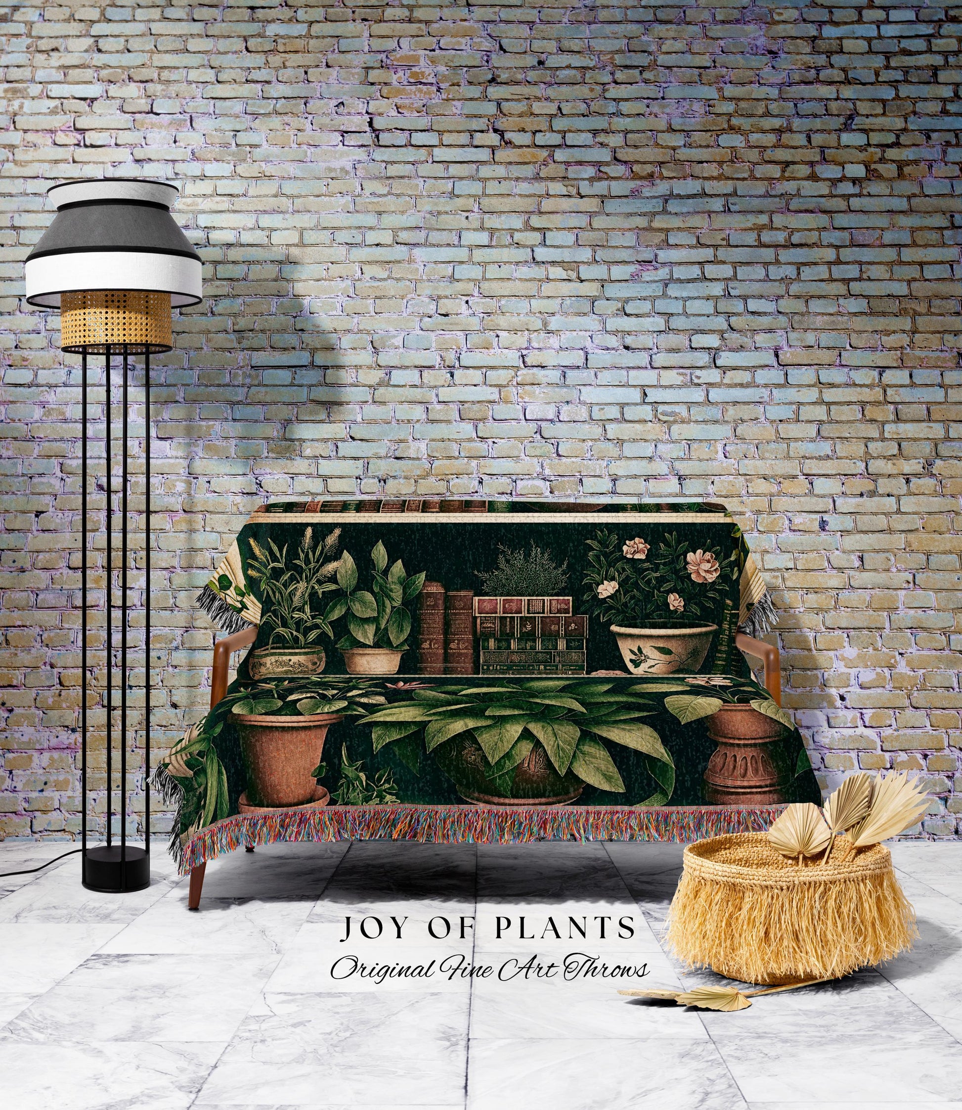 Cozy Aesthetic Woven Book Tapestry | Ethereal Cottagecore Whimsical Bedroom Magical Decor Reading Throw Blanket Dark Academia Botanical Boho