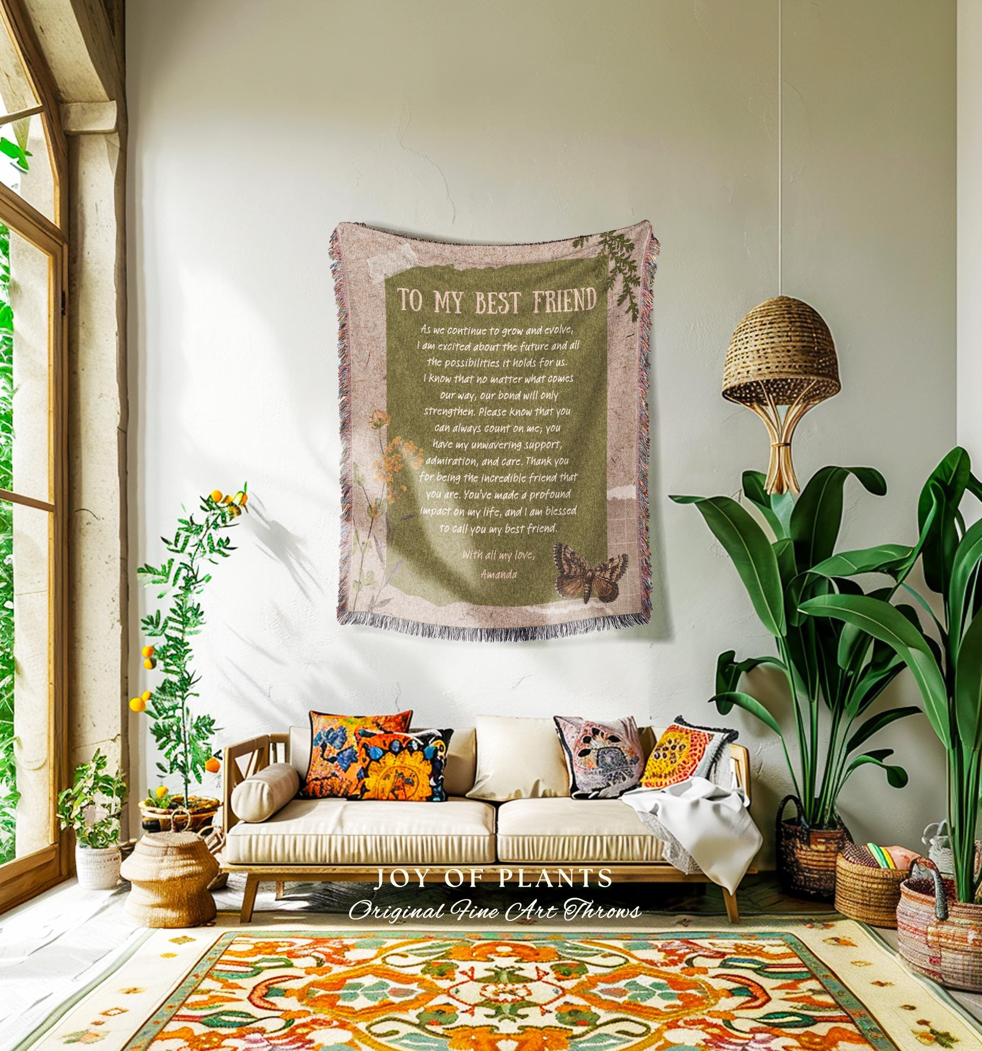 Best Friend Personalized Blanket | Custom Woven Throw Meaningful Papa Custom Gift for Grandpa I Love You Gift Bestie Appreciation Cute |