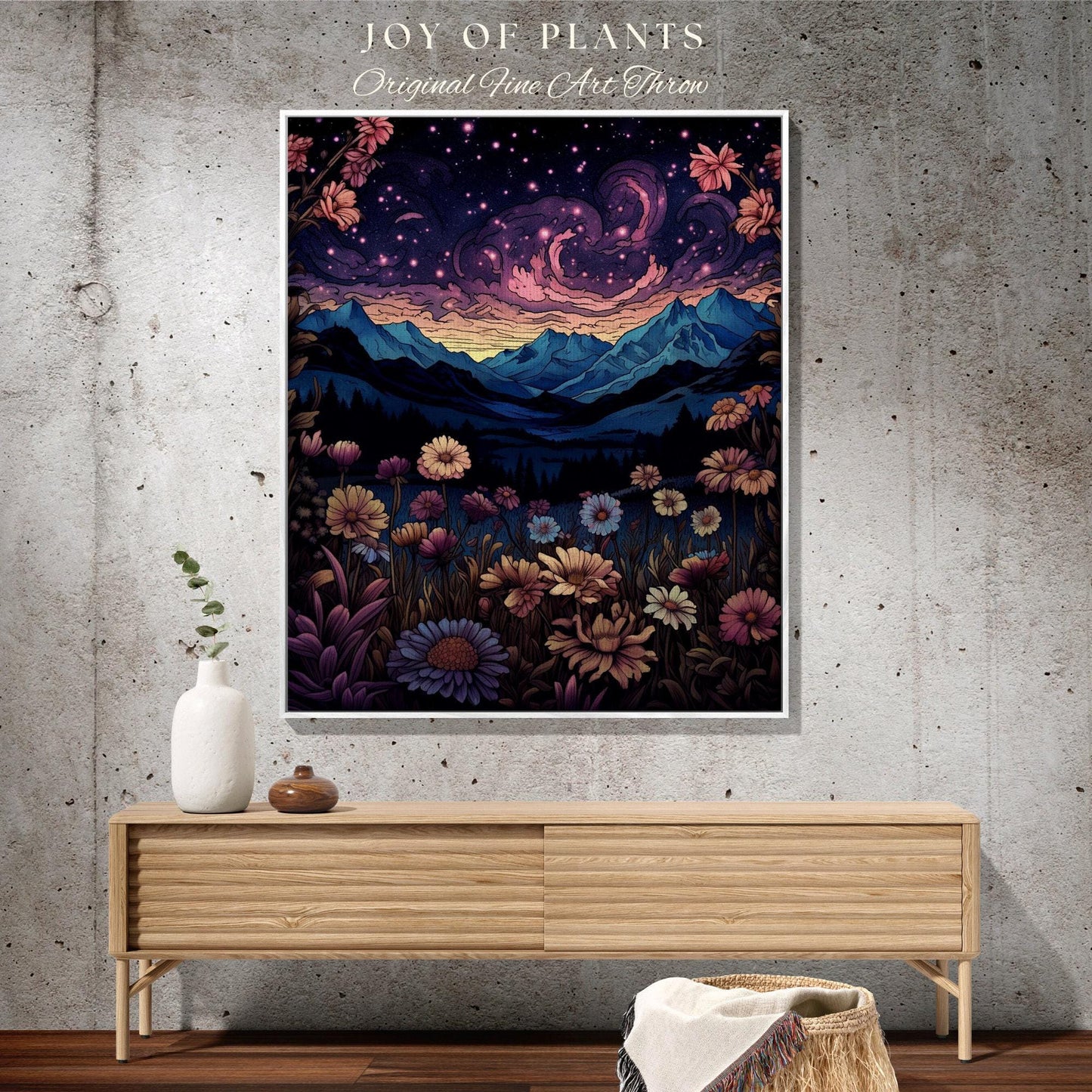 Aster Birth Flower September Birthday Custom Gift | Woven Blanket Personalized Birth Month Flower Tapestry | September Birth Flower Aster |