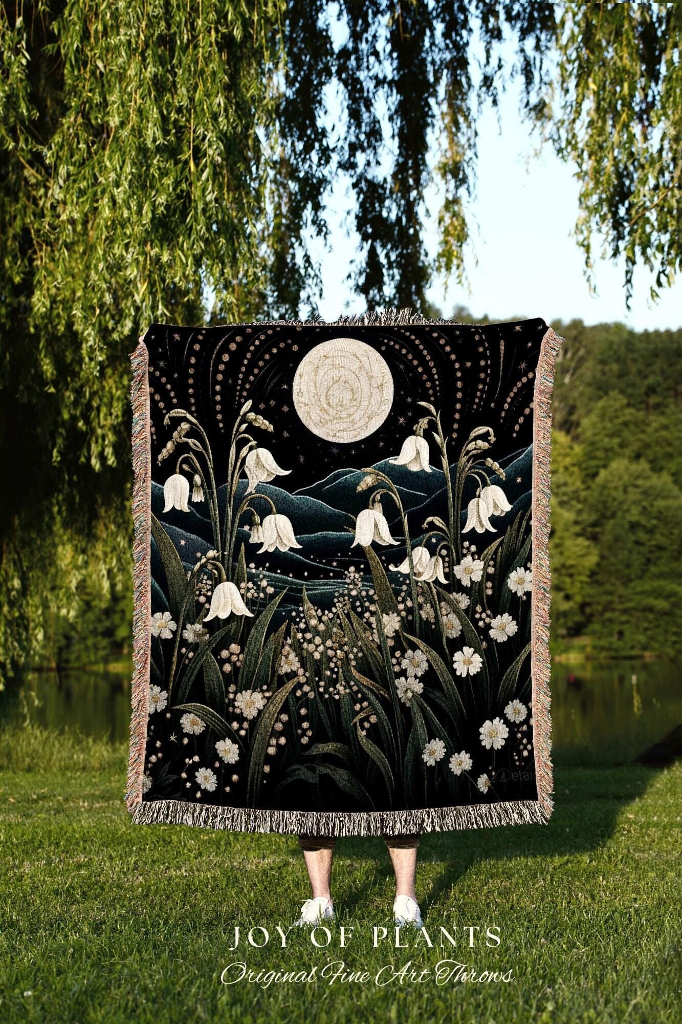 Lily of the Valley Birth Flower May Birthday Custom Gift | Woven Blanket Personalized Birth Month Flower Tapestry | March Lily of the Valley