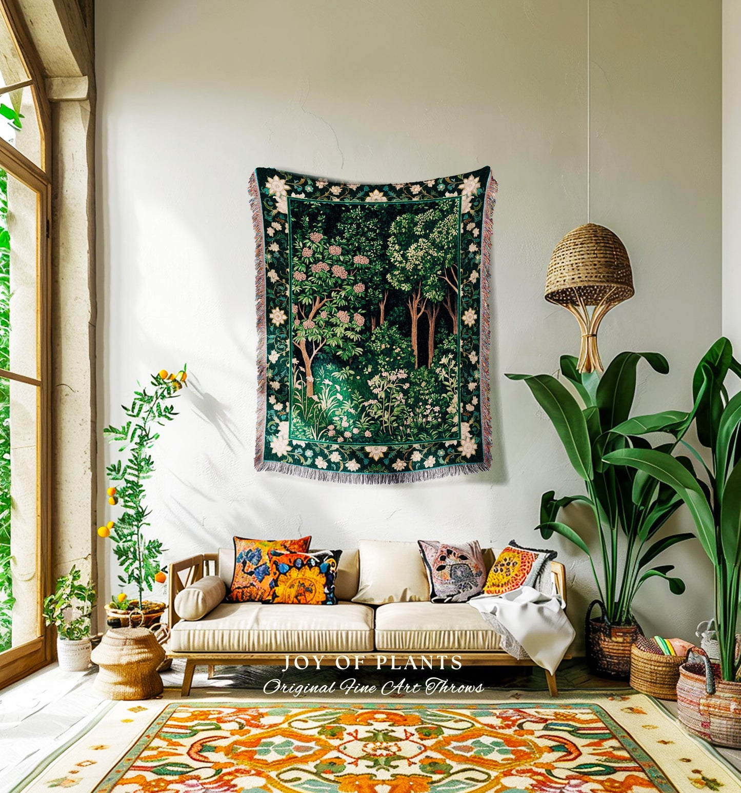 Dark Woodland Whimsical Forest Tapestry Throw Whimsigothic Folklore Inspired Decor | Ethereal Academia Aesthetic Fairycore Bedroom Blanket