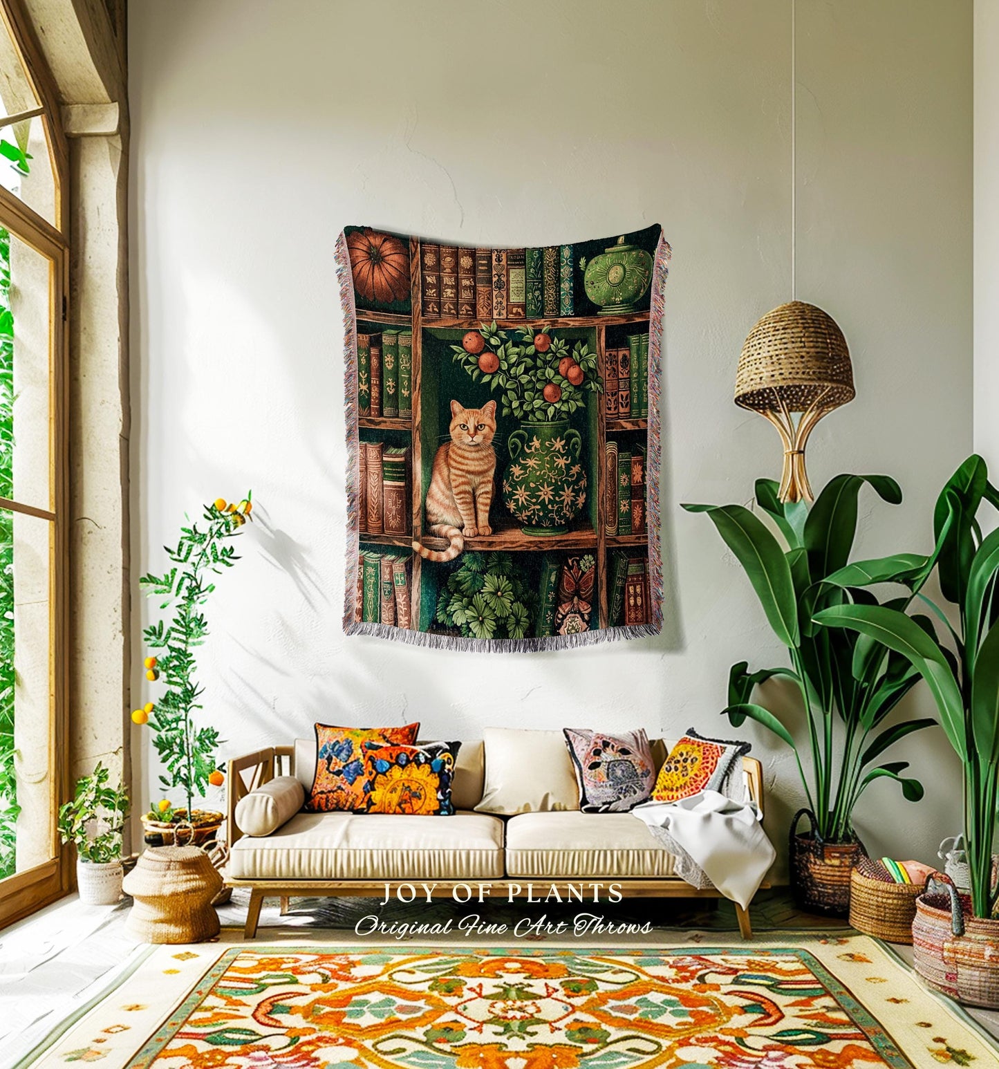 Rustic Aesthetic Bookshelf Tapestry | Medieval Wall Hanging Botanical Home Decor Victorian Goth Woodland Blanket Whimsigothic Reading Corner
