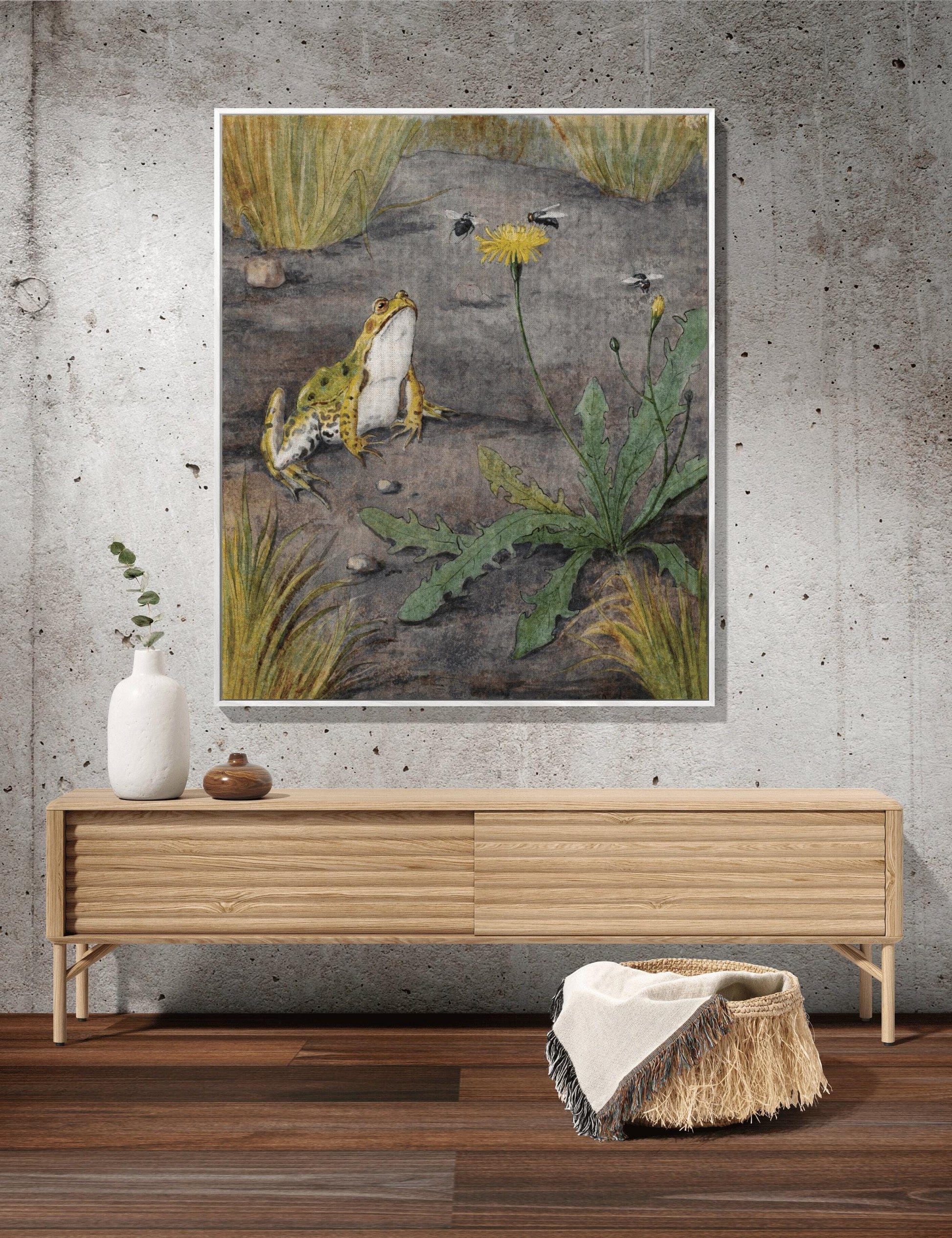 Watercolor Toad Blanket | Frog Tapestry Woven | Art Blanket Woven | Frog Aesthetic Tapestry Cottagecore | Woodland Decor Woven Tapestry Boho