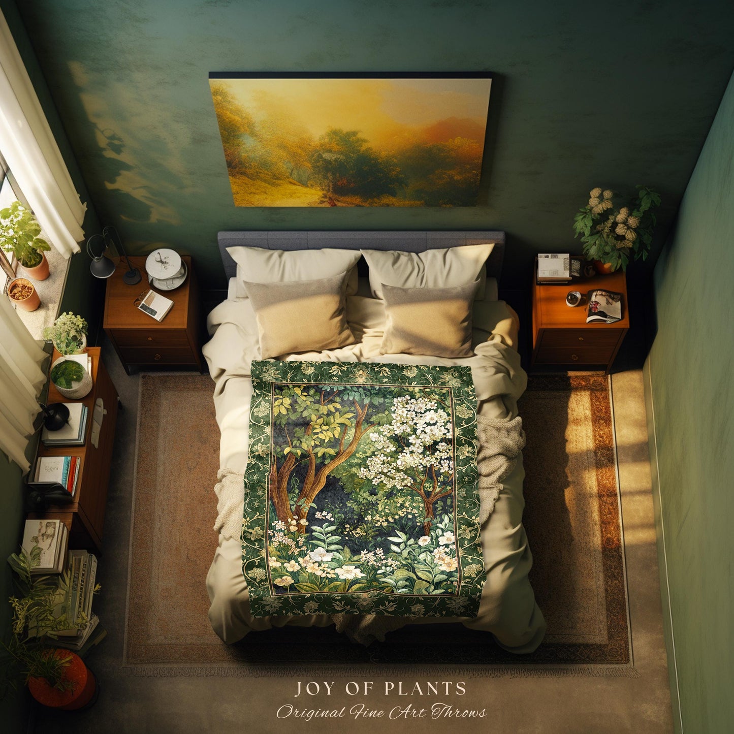 Wildflower Meadow Botanical Tapestry Blanket Fairy Inspired Bedroom | Cottagecore Folklore Decor Ethereal Aesthetic Bohemian Fairycore Throw