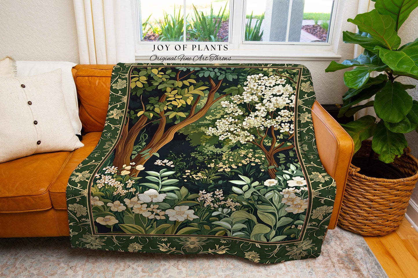 Wildflower Meadow Botanical Tapestry Blanket Fairy Inspired Bedroom | Cottagecore Folklore Decor Ethereal Aesthetic Bohemian Fairycore Throw