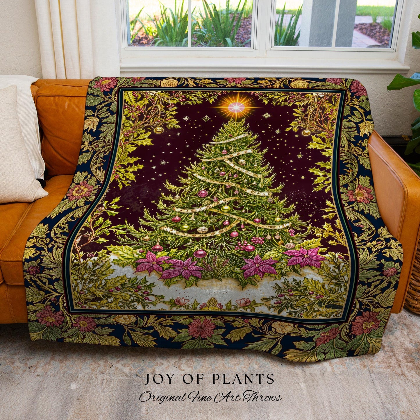 Wintertime Wonder Rustic Tree Tapestry | Vintage Holiday Cozy Cottagecore Decor Merry & Bright Cozy Winter Throw Boho Woven Festive Artwork