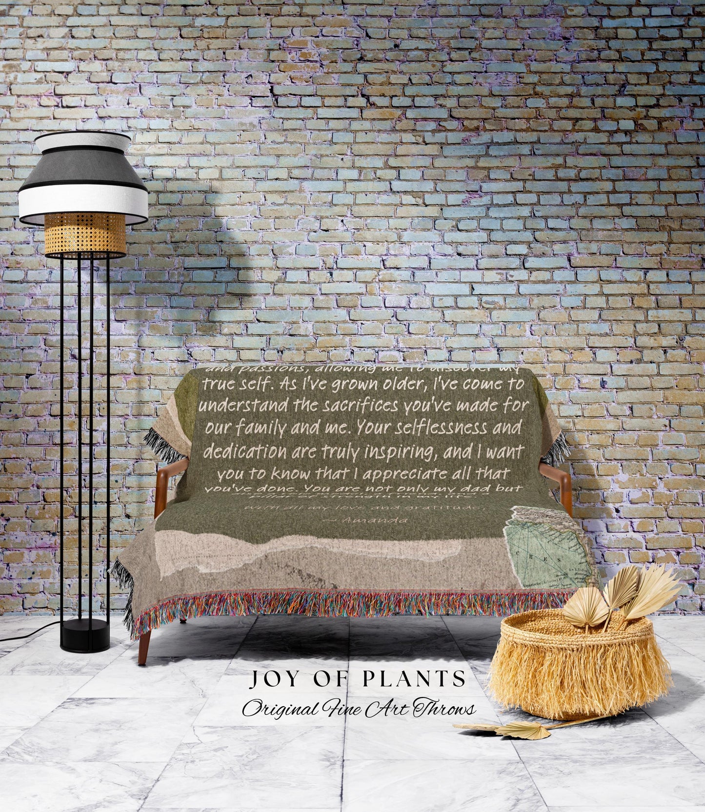 Letter to Dad Sentimental Custom Gift | Thoughtful Father's Day Personalized Woven Throw Meaningful Papa Custom Gift for Grandpa I Love You