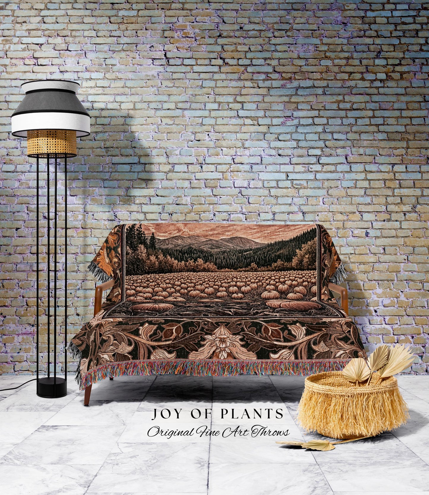 Full Moon Cozy Whimsical Throw Blanket | Earthy Autumn Decor Dark Academia Vibe Gothiccore Aesthetic Fall Accent Tapestry Rustic Halloween |