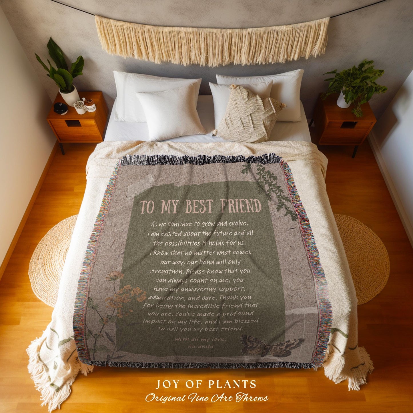 Best Friend Personalized Blanket | Custom Woven Throw Meaningful Papa Custom Gift for Grandpa I Love You Gift Bestie Appreciation Cute |