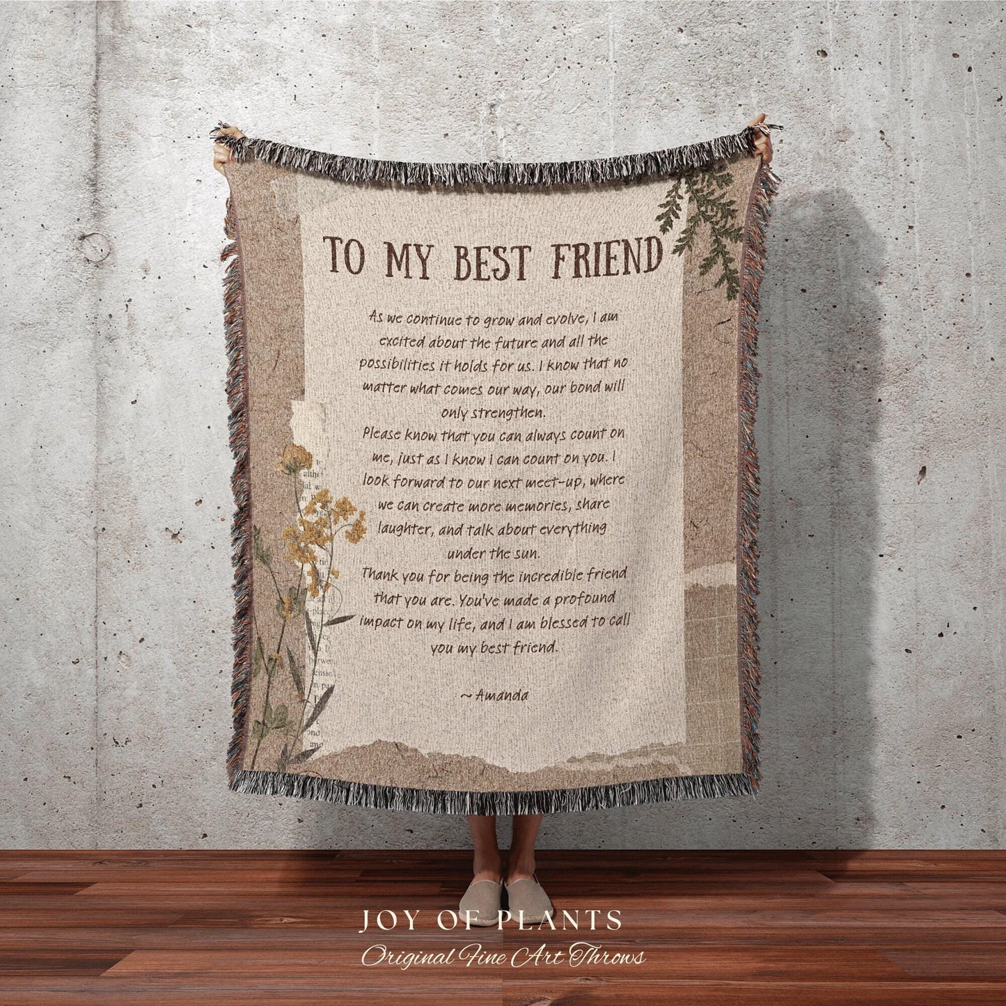 Custom Best Friend Blanket Personalized | Meaningful Gift for Best Friend Custom | Handwriting Blanket Custom Gift Sentimental Gift for Her