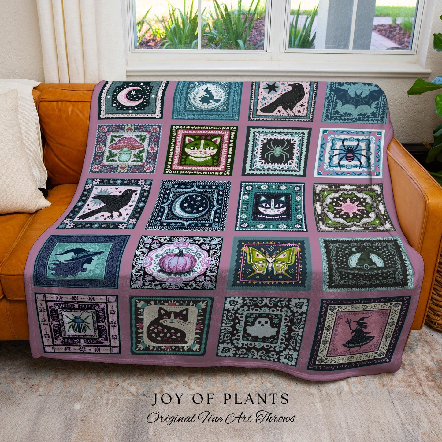 Girly Goth Cozy Pastel Throw Blanket | Pink Fairycore Gothic Bedroom Accent Light Academia Halloween Decor Cute Spooky Season Home Aesthetic