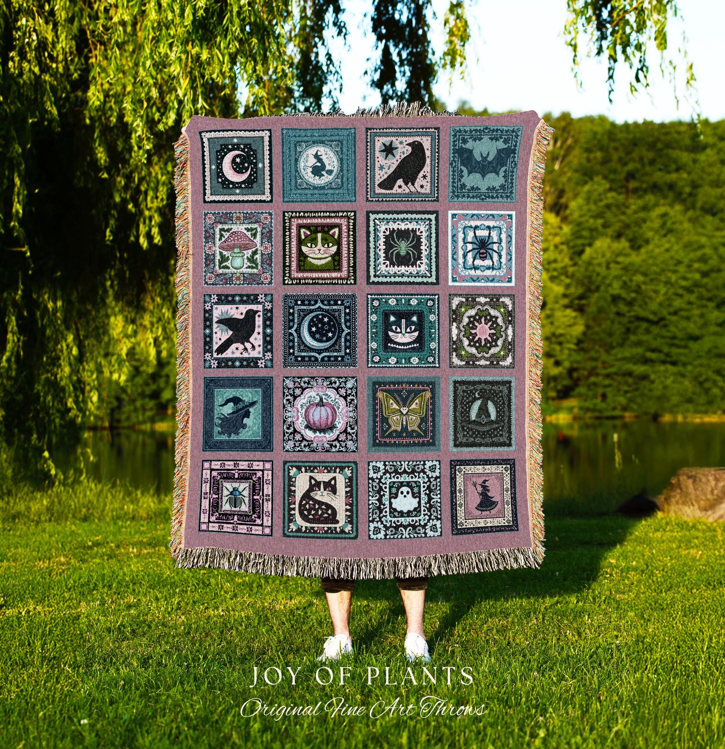 Girly Goth Cozy Pastel Throw Blanket | Pink Fairycore Gothic Bedroom Accent Light Academia Halloween Decor Cute Spooky Season Home Aesthetic