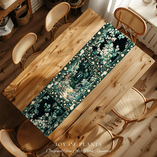 Cottagecore Woodland Nature Table Runner Whimsigoth Folklore Decor | Ethereal Aesthetic Forestcore Nature Magic Fairy Inspired Dining Room |
