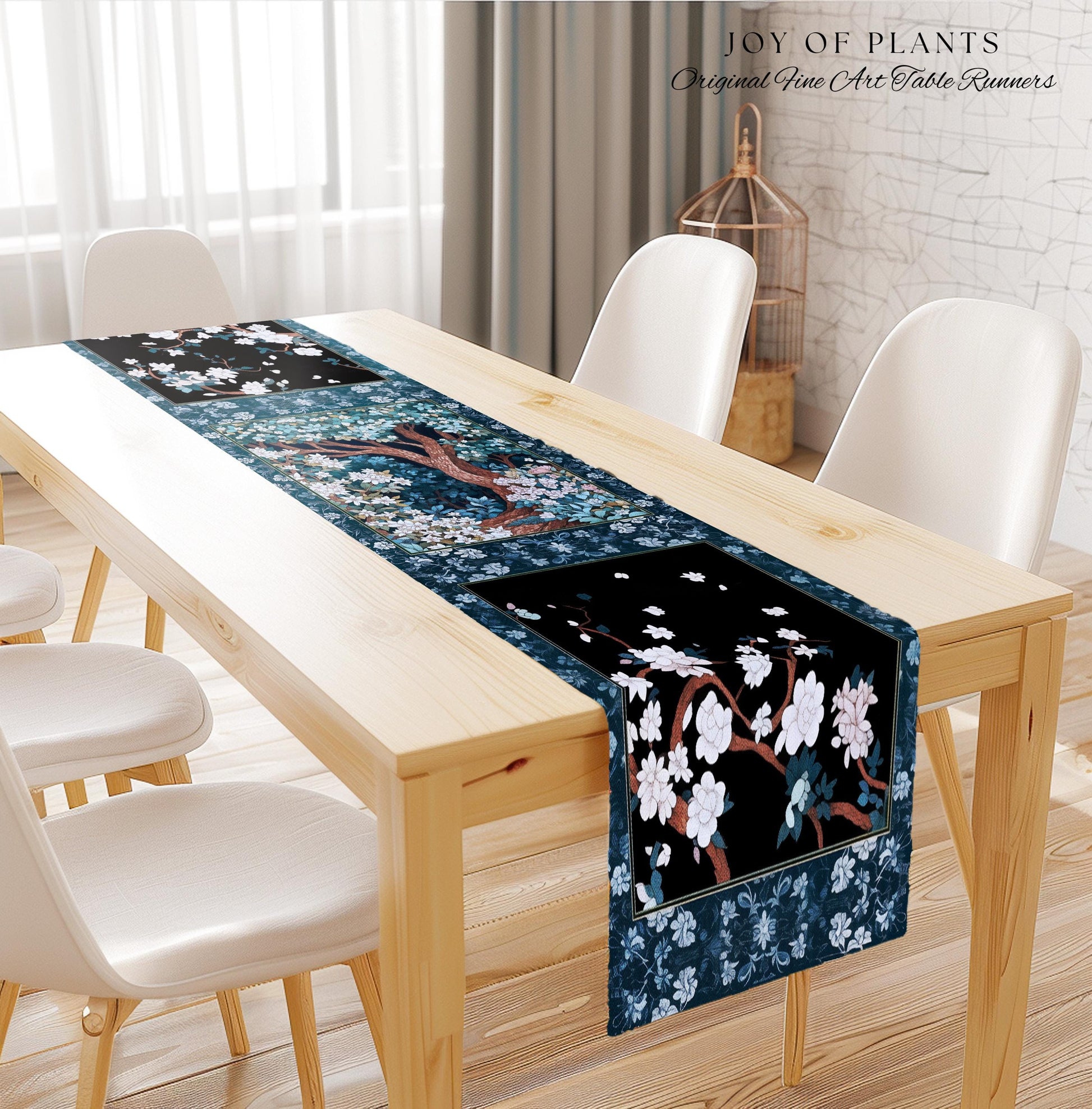 Bohemian Tree Table Runner Magical Aesthetic Folklore Forest Ethereal | Nature Inspired Woodland Magic Wildflower Fairycore Dining Room Boho