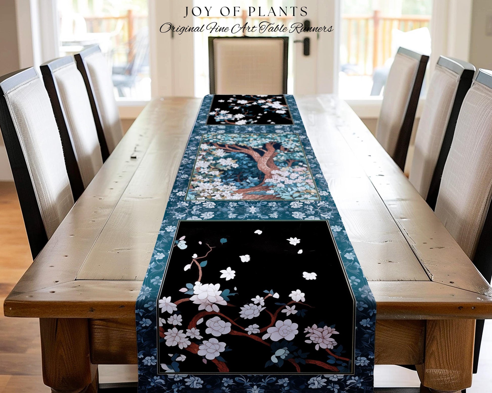 Bohemian Tree Table Runner Magical Aesthetic Folklore Forest Ethereal | Nature Inspired Woodland Magic Wildflower Fairycore Dining Room Boho
