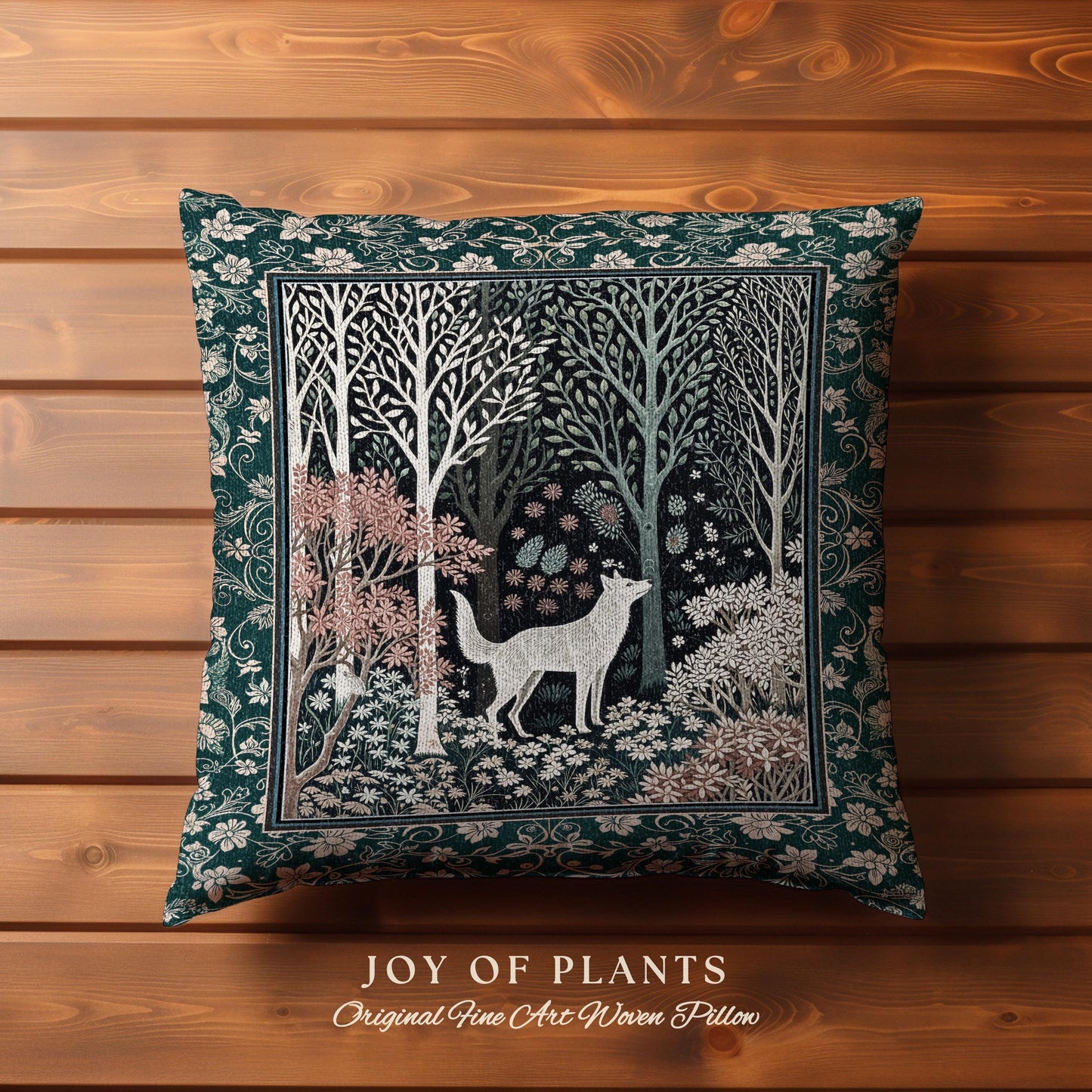 Rustic Nordic Nature Wolf Decorative Cushion Tapestry Throw Pillow