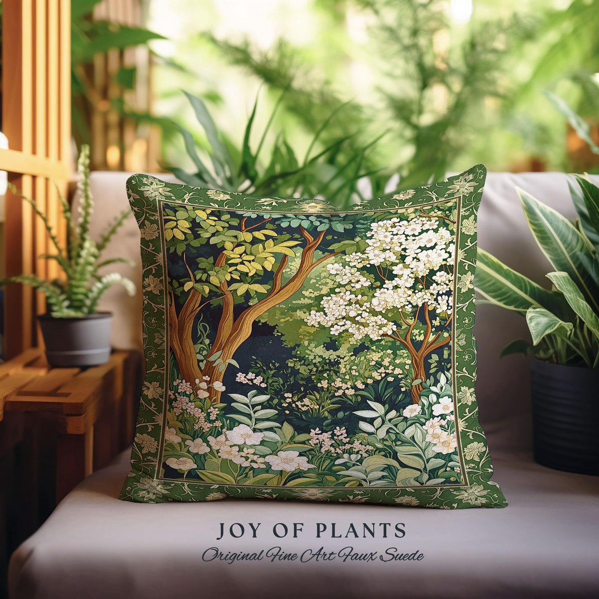 Wildflower Meadow Botanical Tapestry Pillow Fairy Inspired Bedroom Cottagecore Folklore Decor Ethereal Aesthetic Bohemian Fairycore Cushion