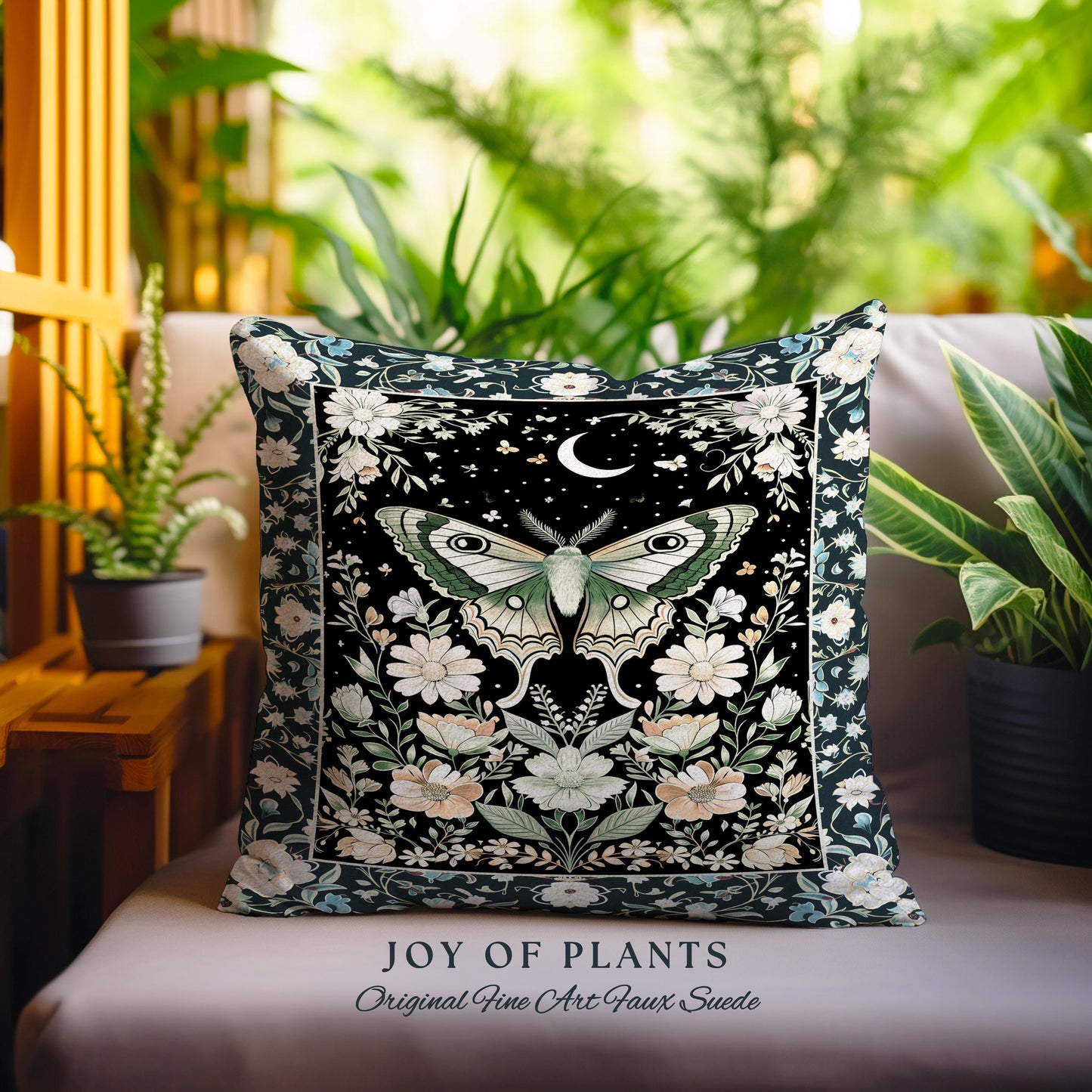 Luna Moth Folklore Aesthetic Tapestry Pillow Decorative Throw Cushion