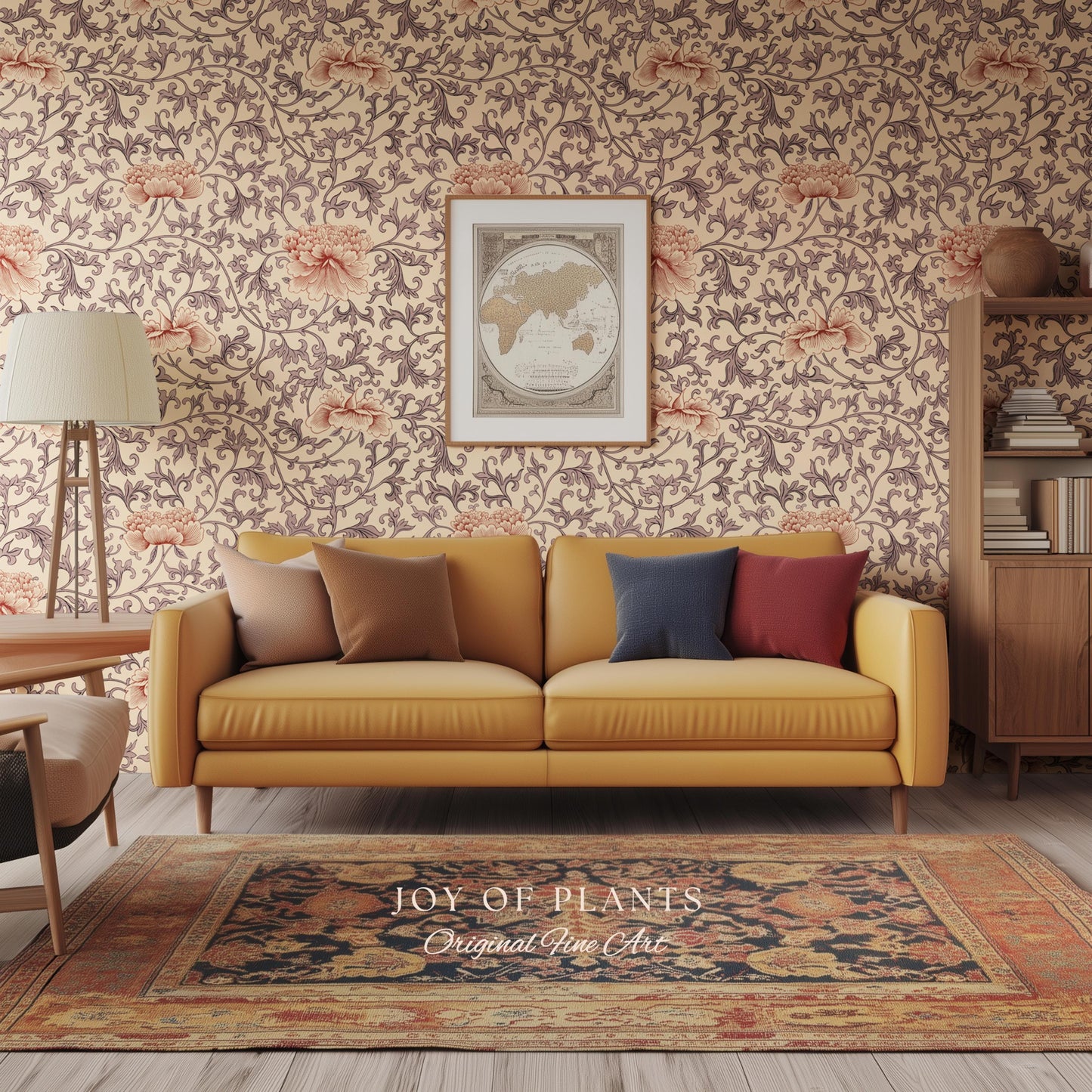 Blush Edwardian Revival Wallpaper | Elevated Pastel William Morris Feminine Maximalism Victorian Floral Peel and Stick Luxury Rococo