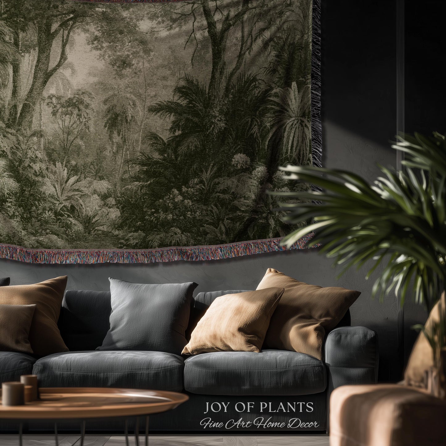Enchanted Wilderness Realism Tapestry | Romantic Botanical Vintage Foliage Woven Throw Antique Naturalism Jacquard Verdure Rainforest