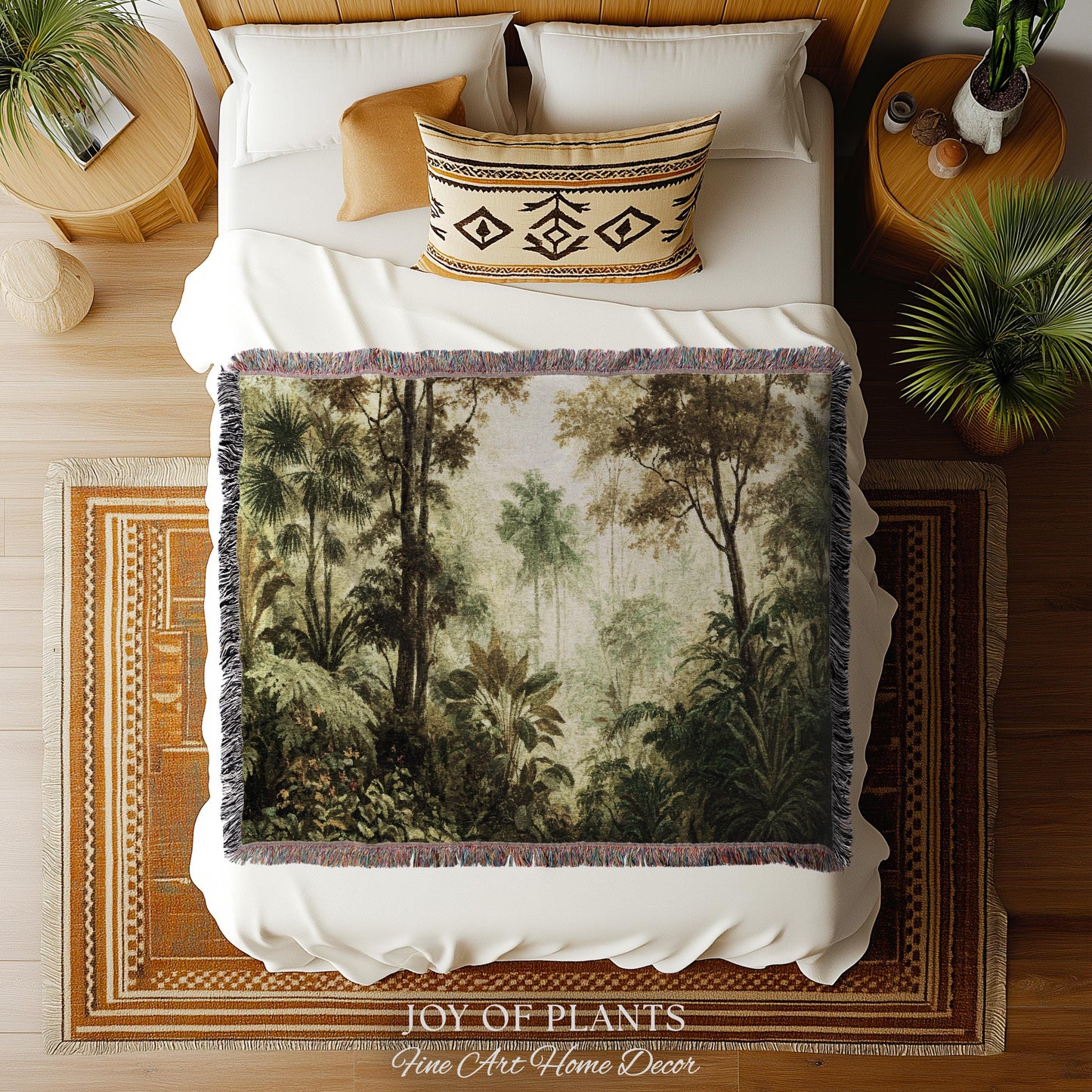 Conservatory Jungle Greenery Tapestry | Shadowy Botanical Naturalism Fine Art Nature Painterly Landscape Romantic Tropical Rainforest